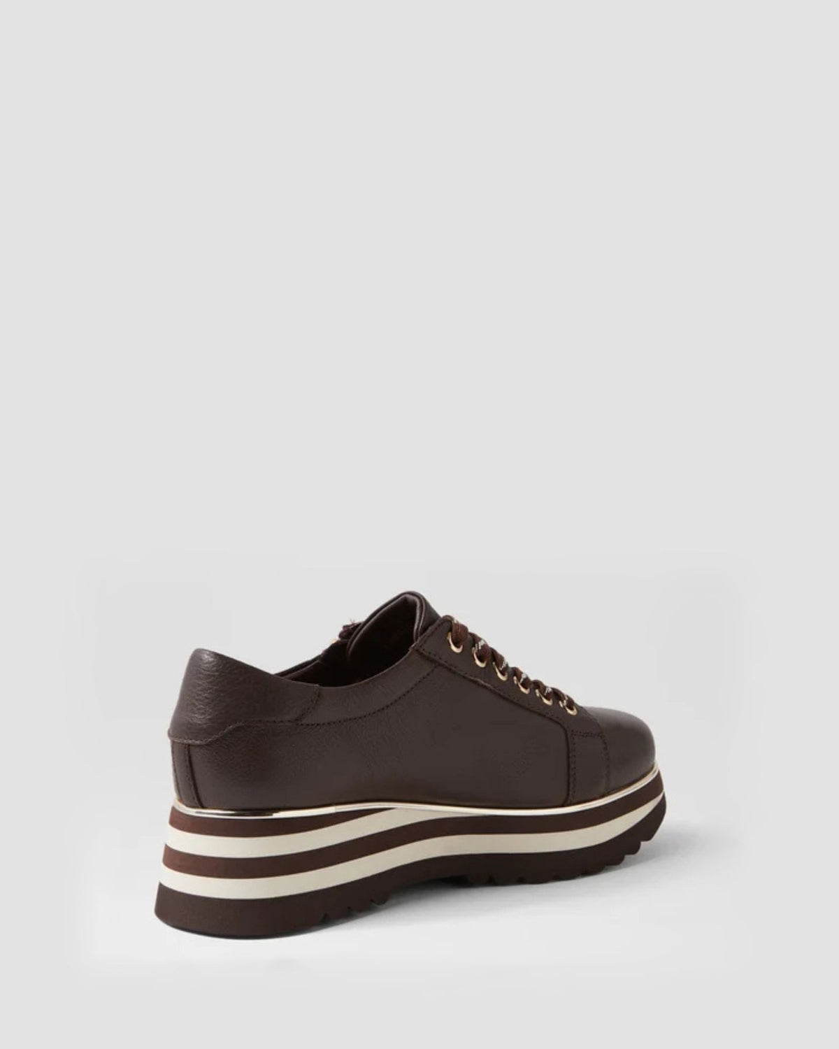 EAMMES LACE UP PLATFORMS CHOCOLATE