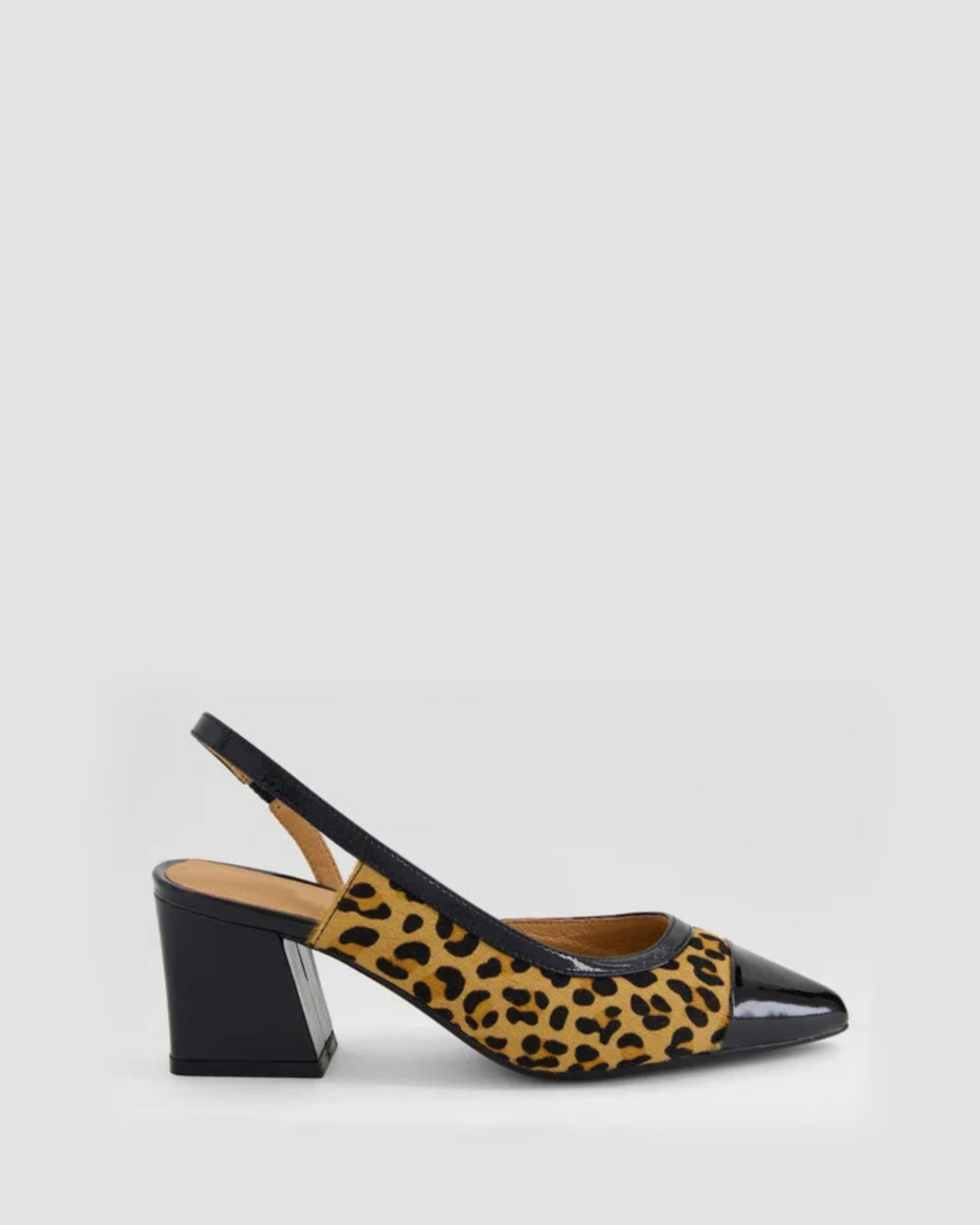 MARLENES SLINGBACK HEELS BLACK/TAN