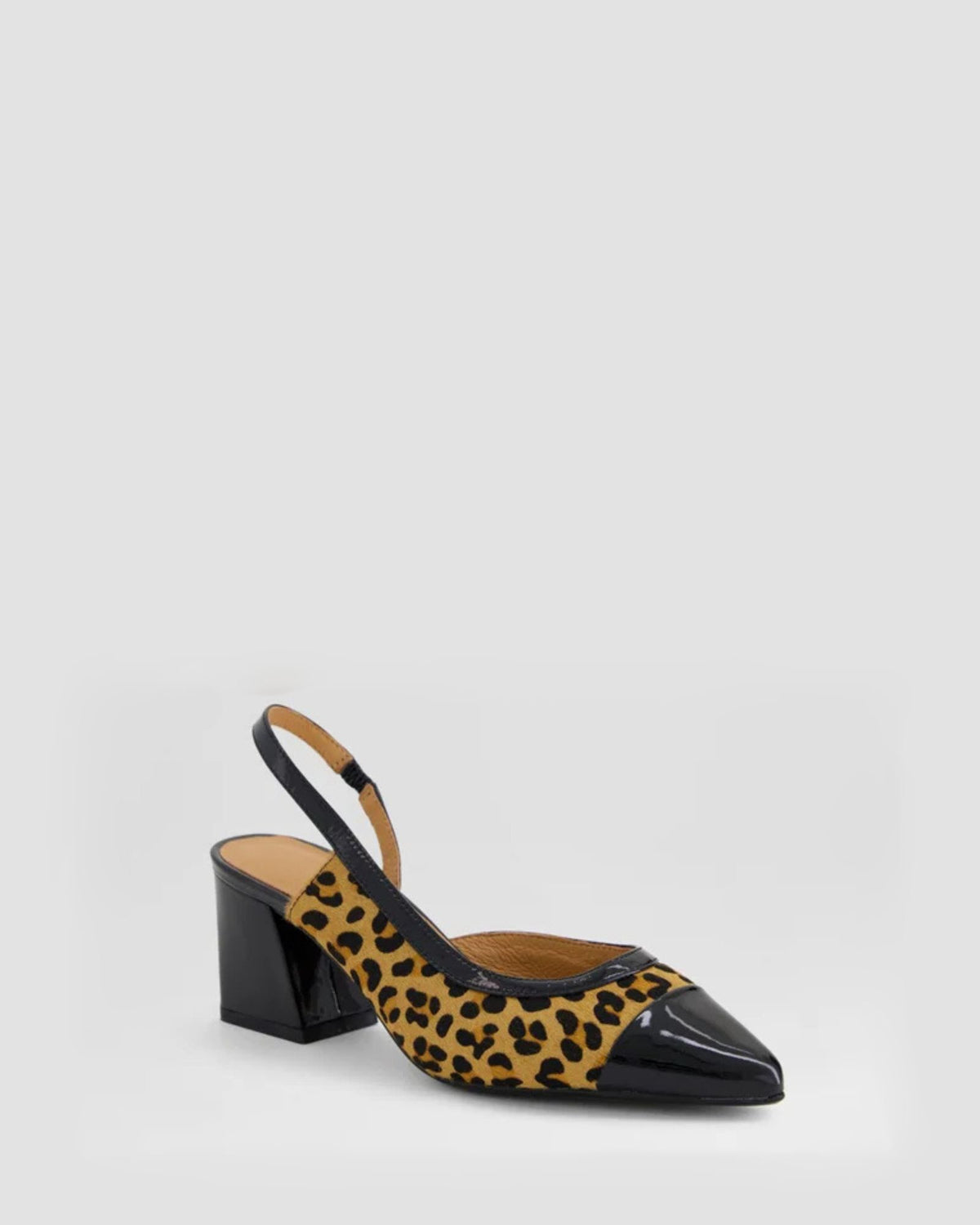 MARLENES SLINGBACK HEELS BLACK/TAN