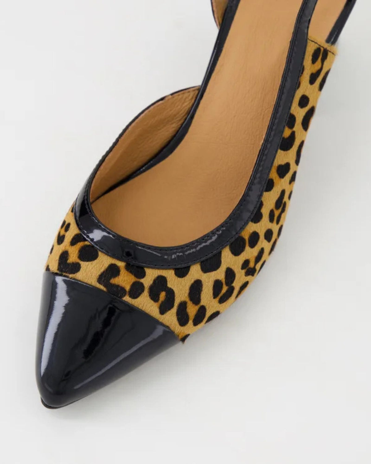 MARLENES SLINGBACK HEELS BLACK/TAN