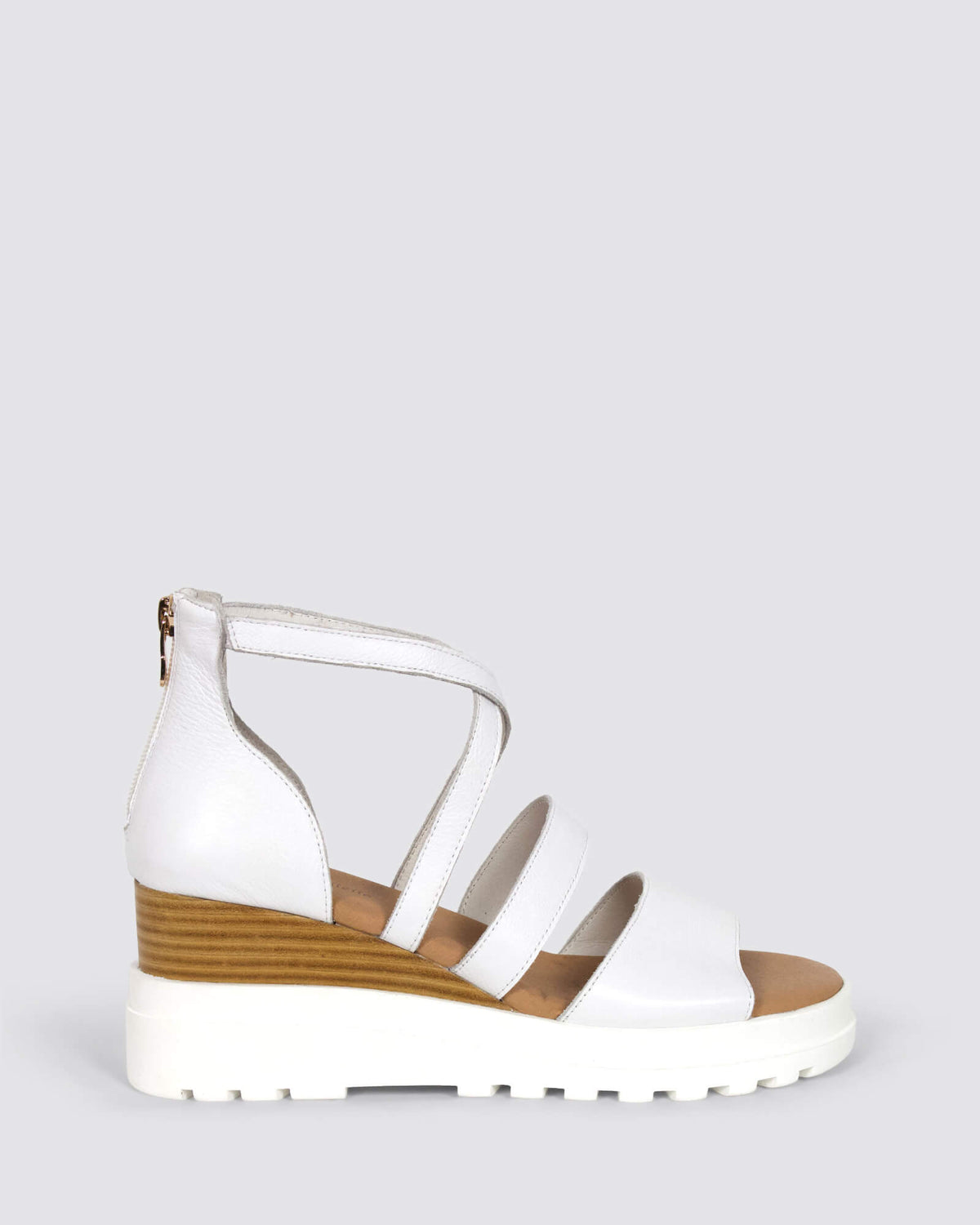 BEVELA WEDGE SANDALS WHITE