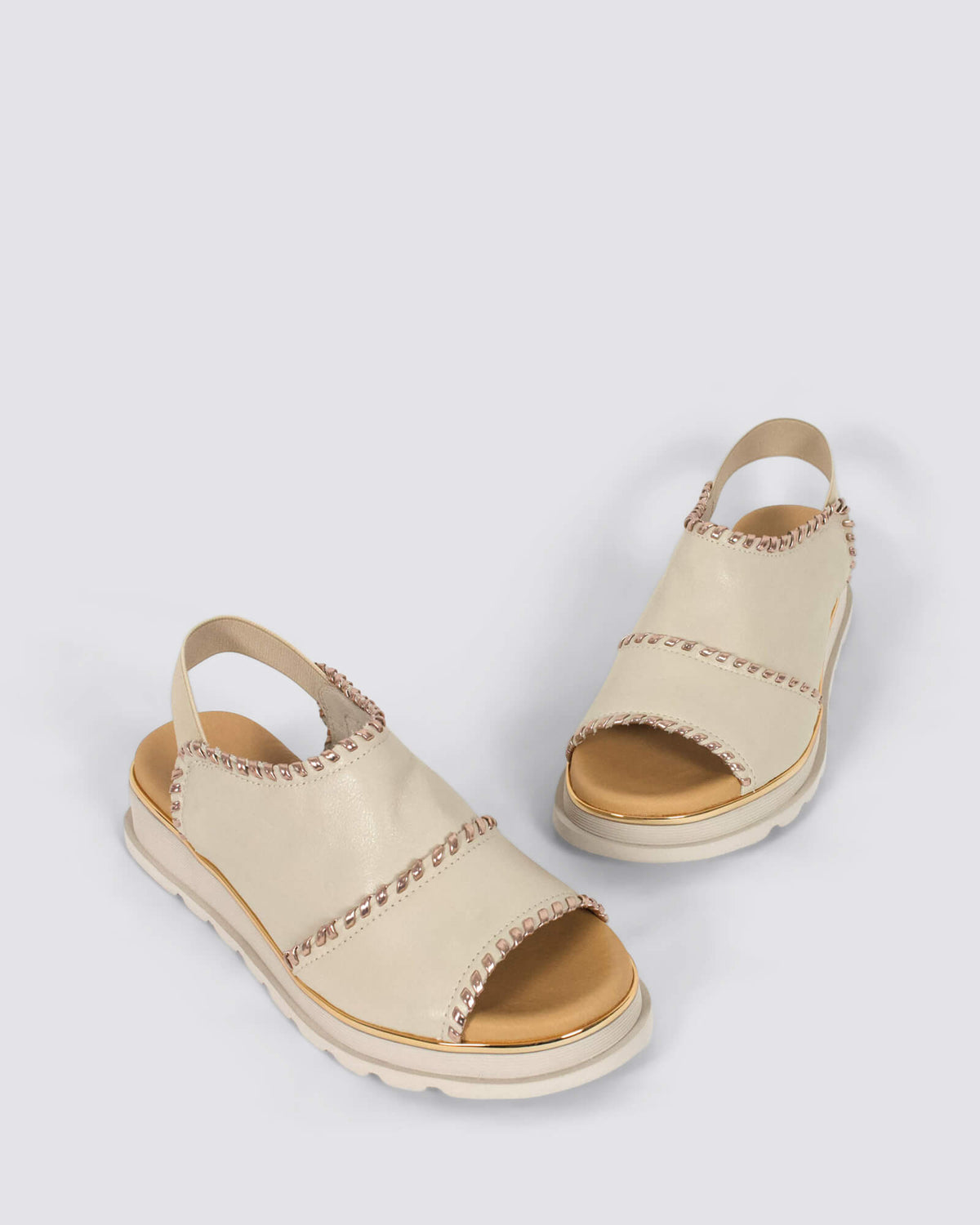 CARLENET SANDALS ALMOND CHAMPAGNE