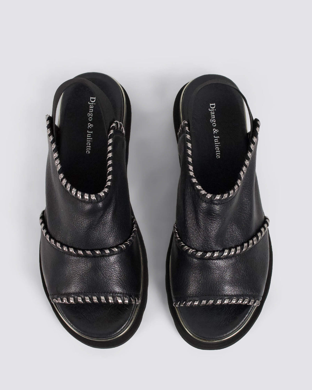 CARLENET SANDALS BLACK PEWTER