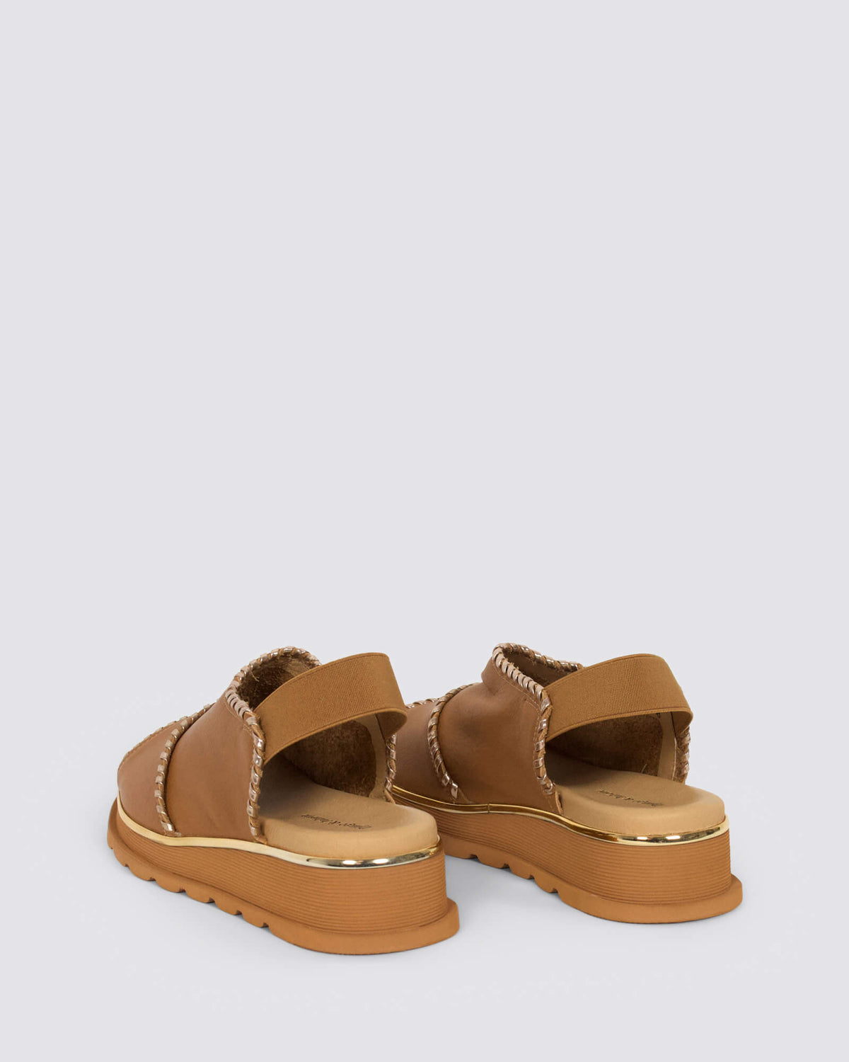 CARLENET SANDALS DARK TAN CHAMPAGNE