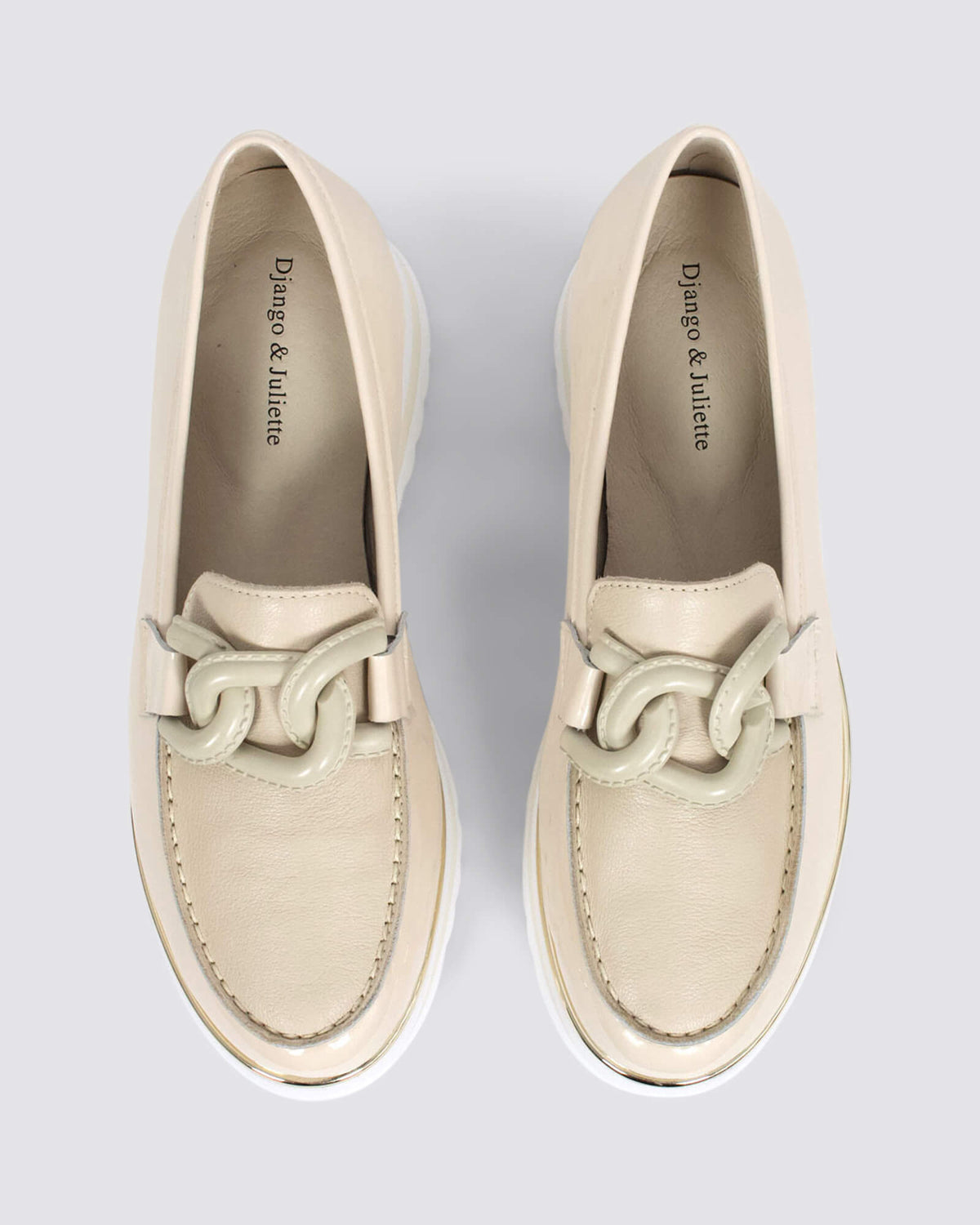 EAILA PLATFORM LOAFERS VANILLA PATENT