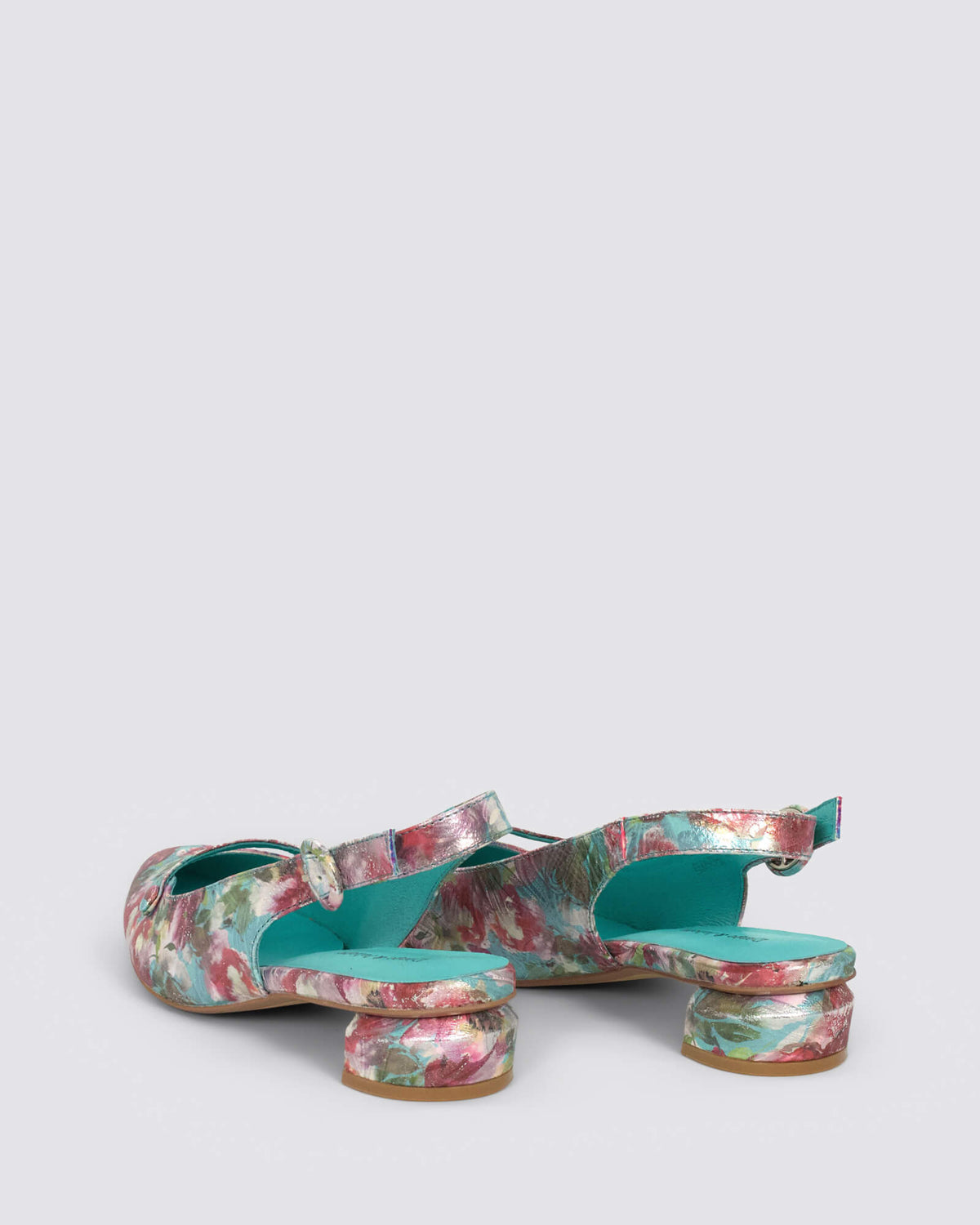 FRANNEY SLINGBACK FLATS AQUA/RED