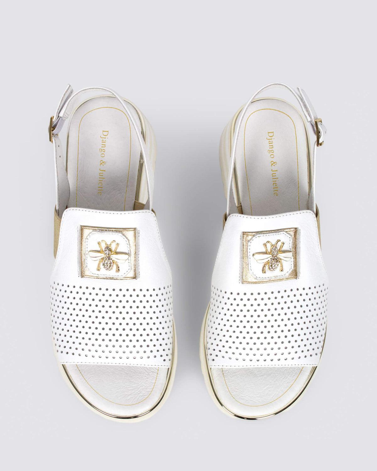 HALEY SLINGBACK WEDGES WHITE GOLD