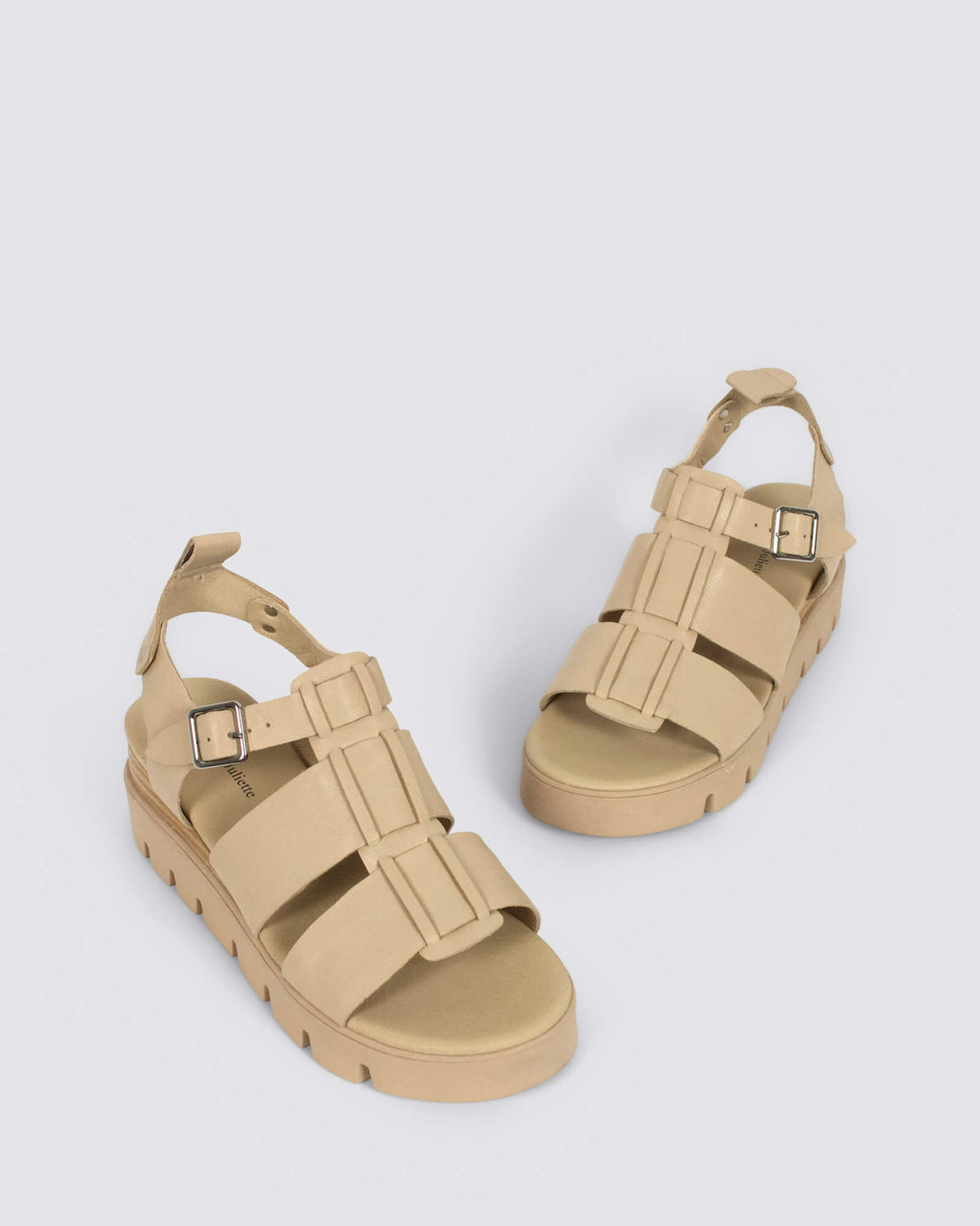 RELIE WEDGE SANDALS CAMEL