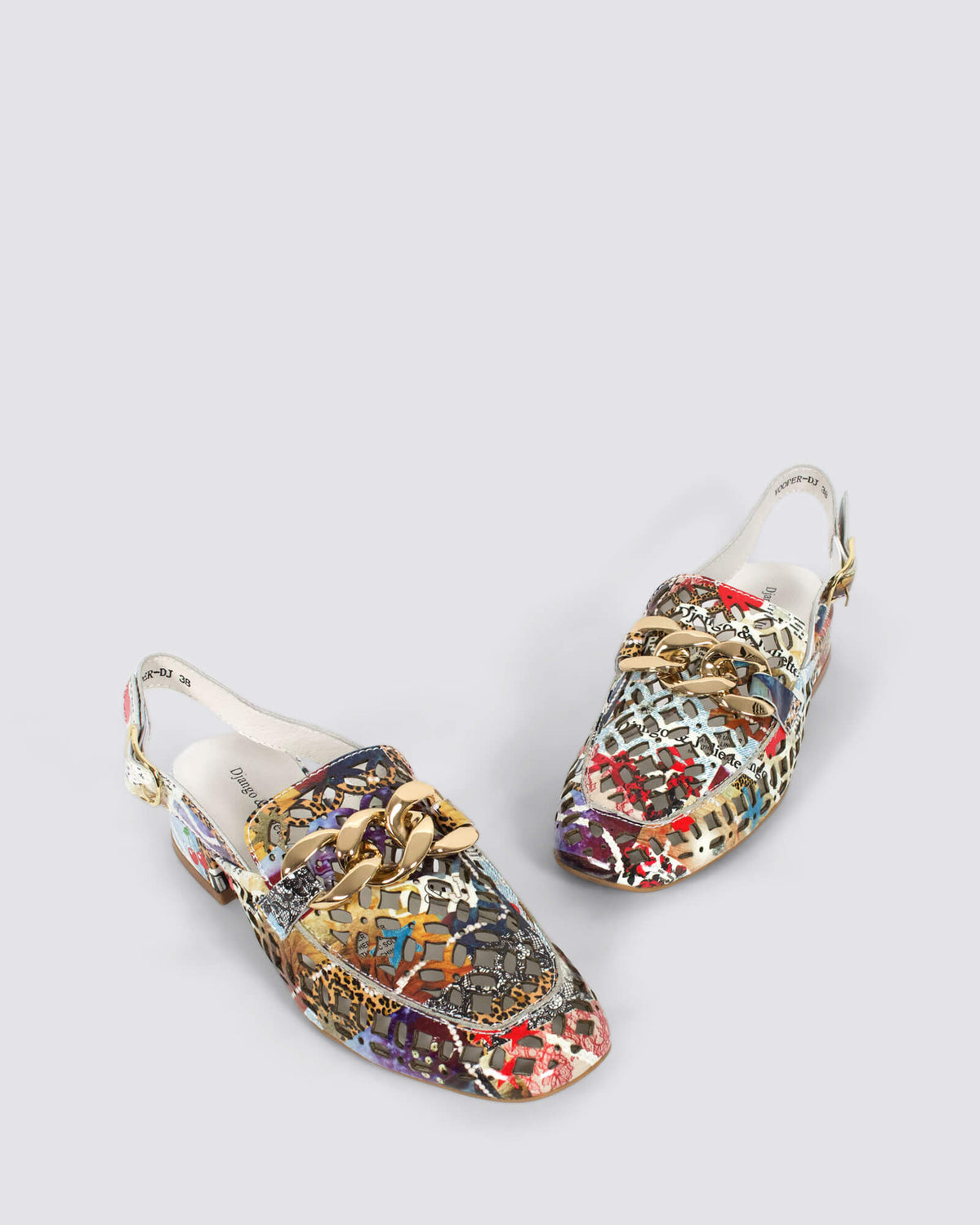 VOOPER SLINGBACK LOAFERS COLLAGE PRINT