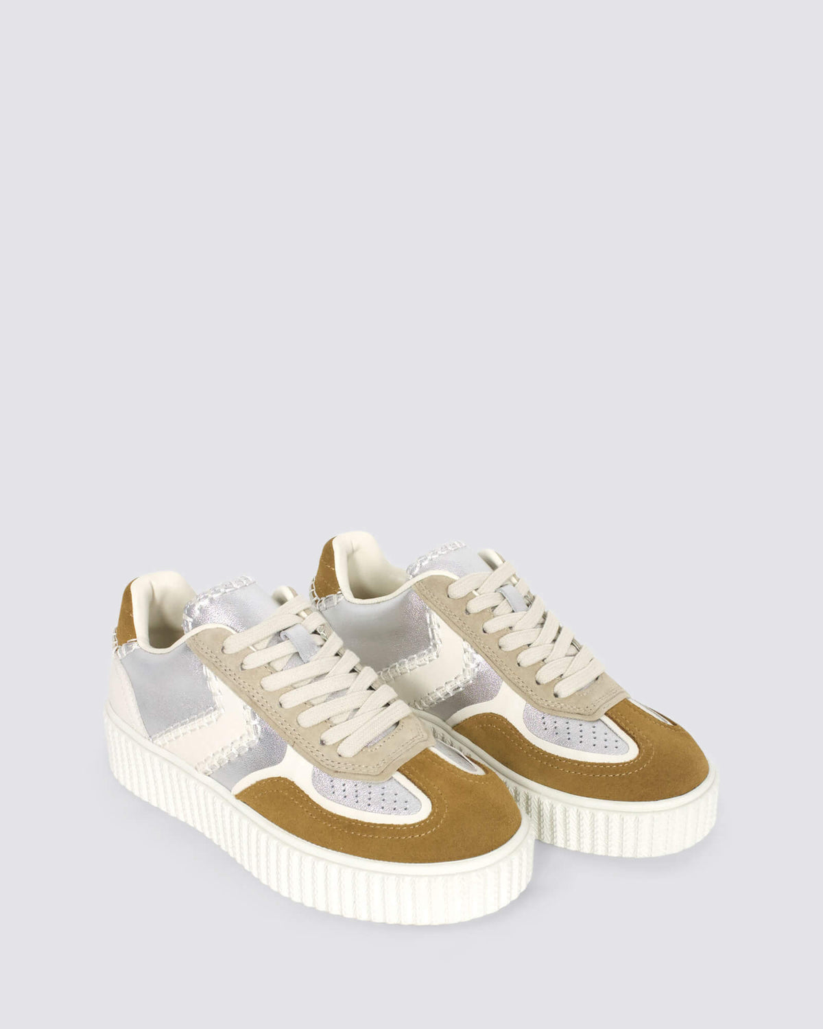 FLEETWOOD SNEAKERS SILVER LEATHER