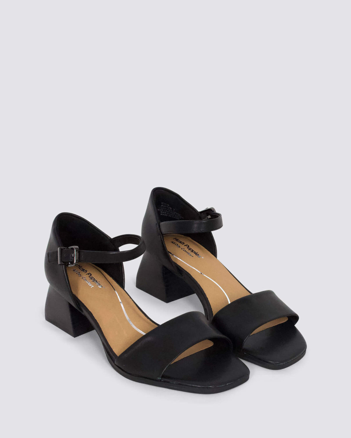 KISS BLOCK HEELS BLACK LEATHER