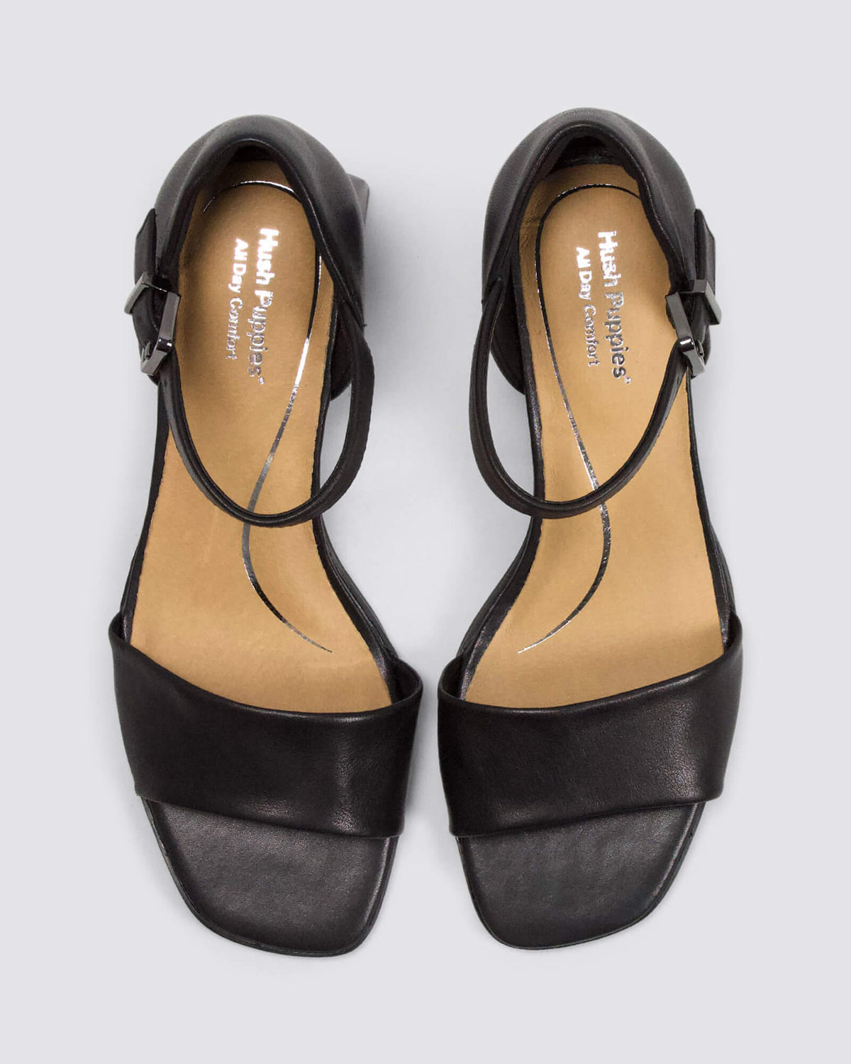 KISS BLOCK HEELS BLACK LEATHER