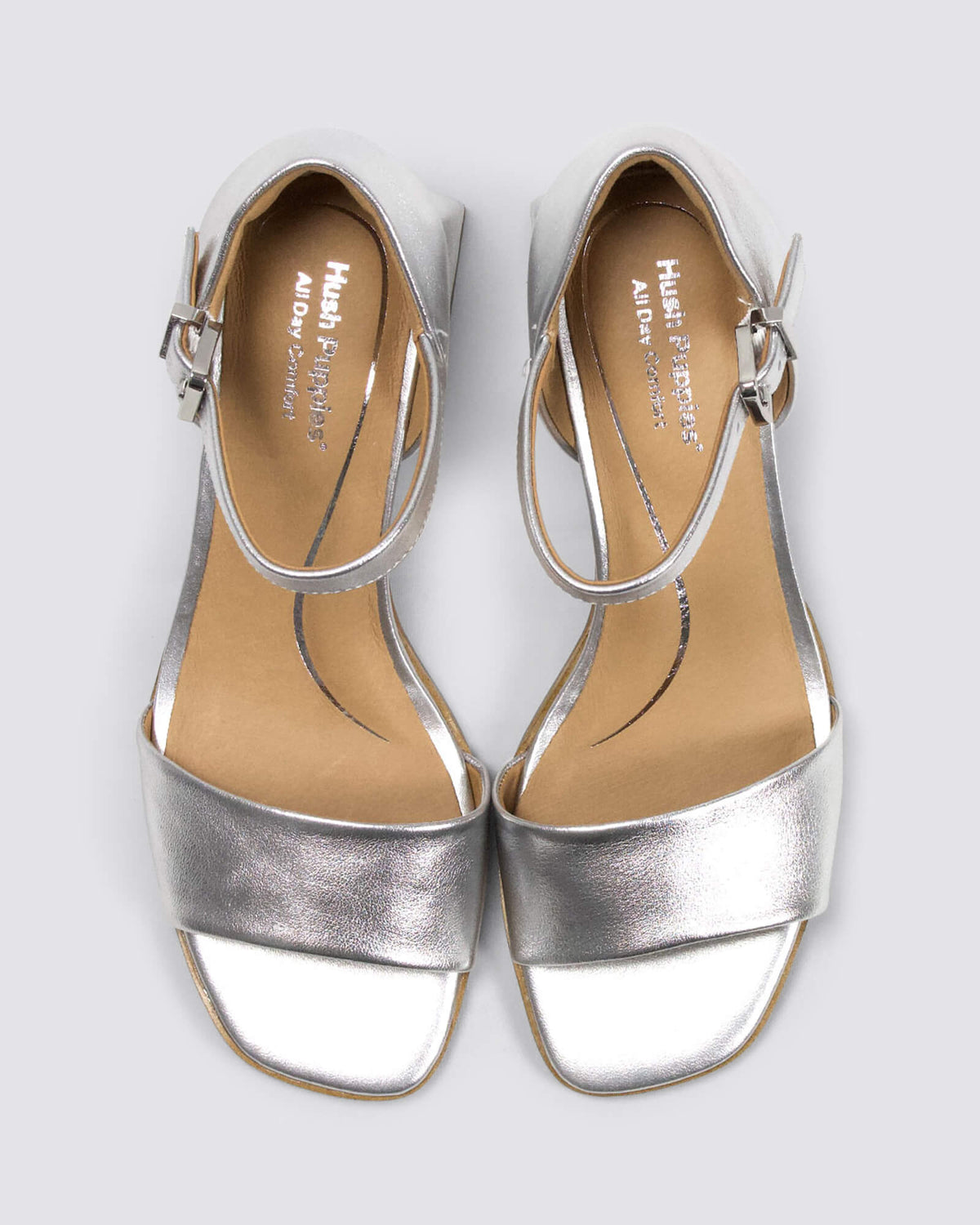 KISS BLOCK HEELS SILVER LEATHER