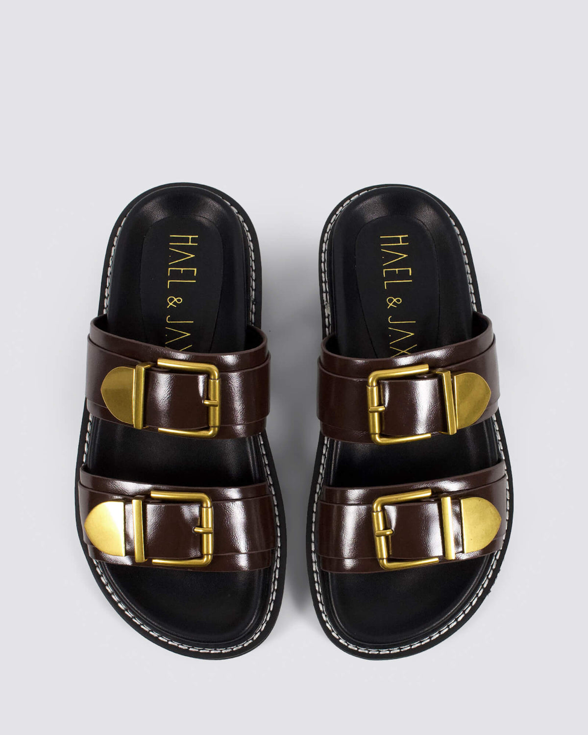 COMPLEX SLIDE SANDALS CHOC