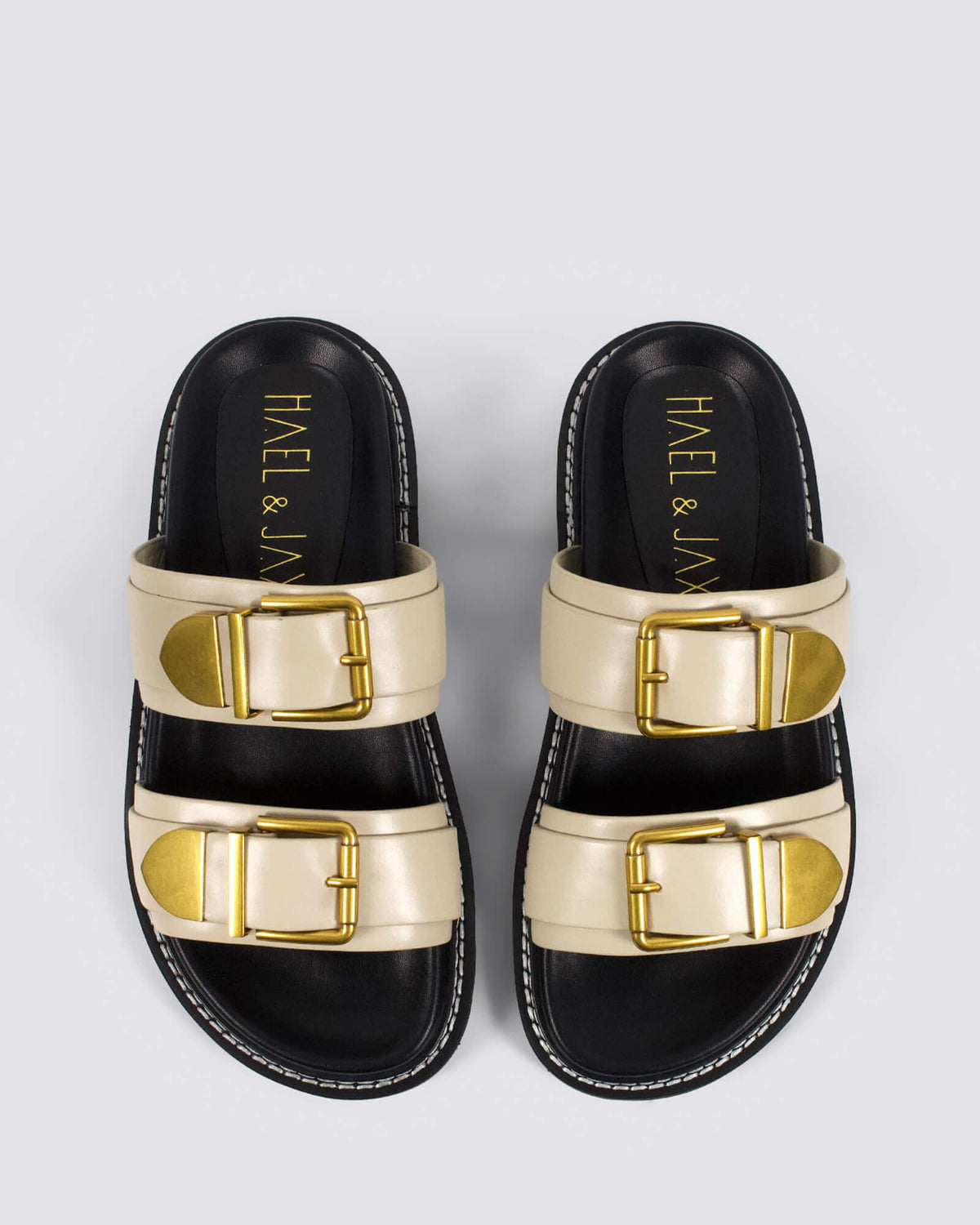 COMPLEX SLIDE SANDALS NATURAL