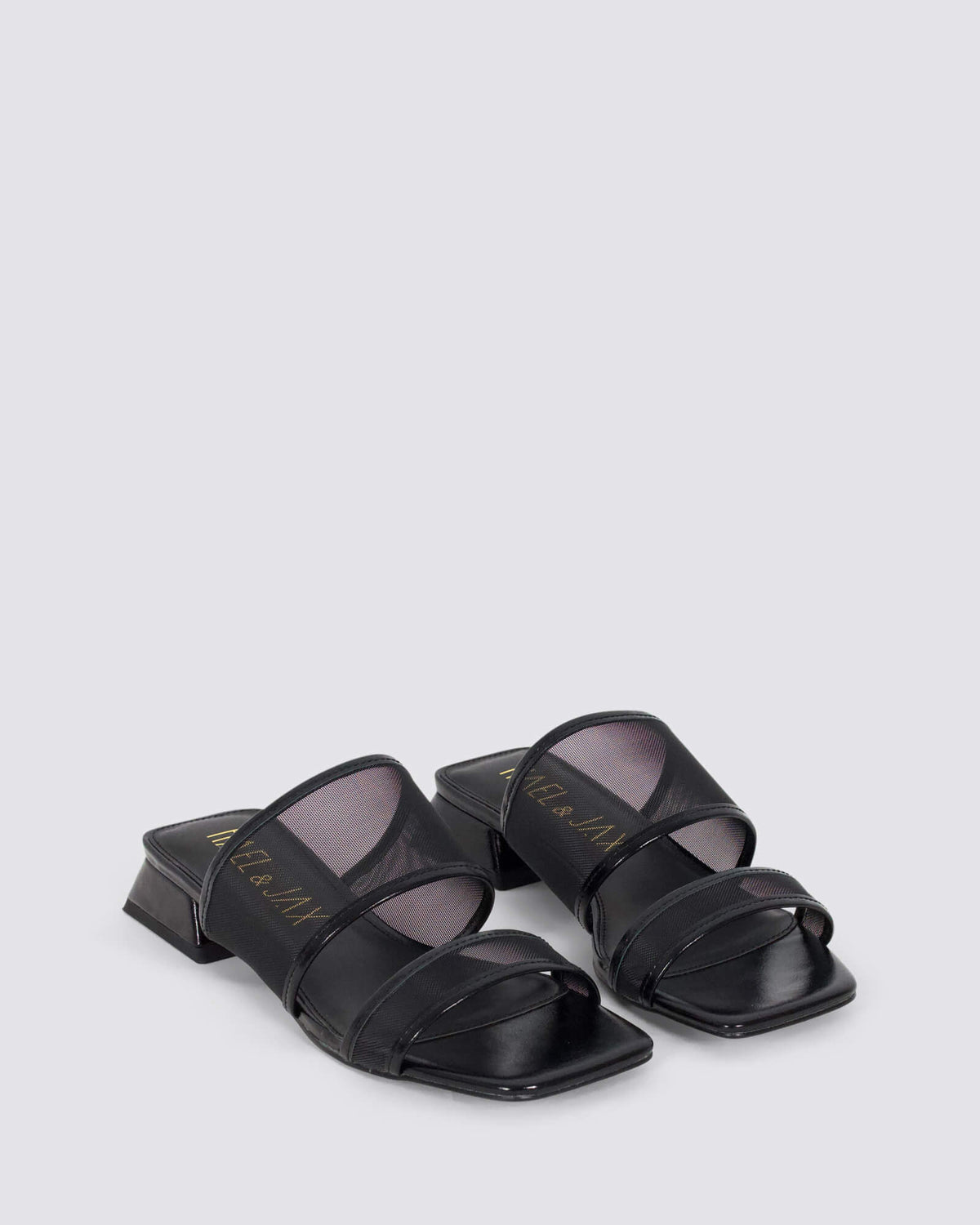 MAI TAI FLAT MULES BLACK LEATHER