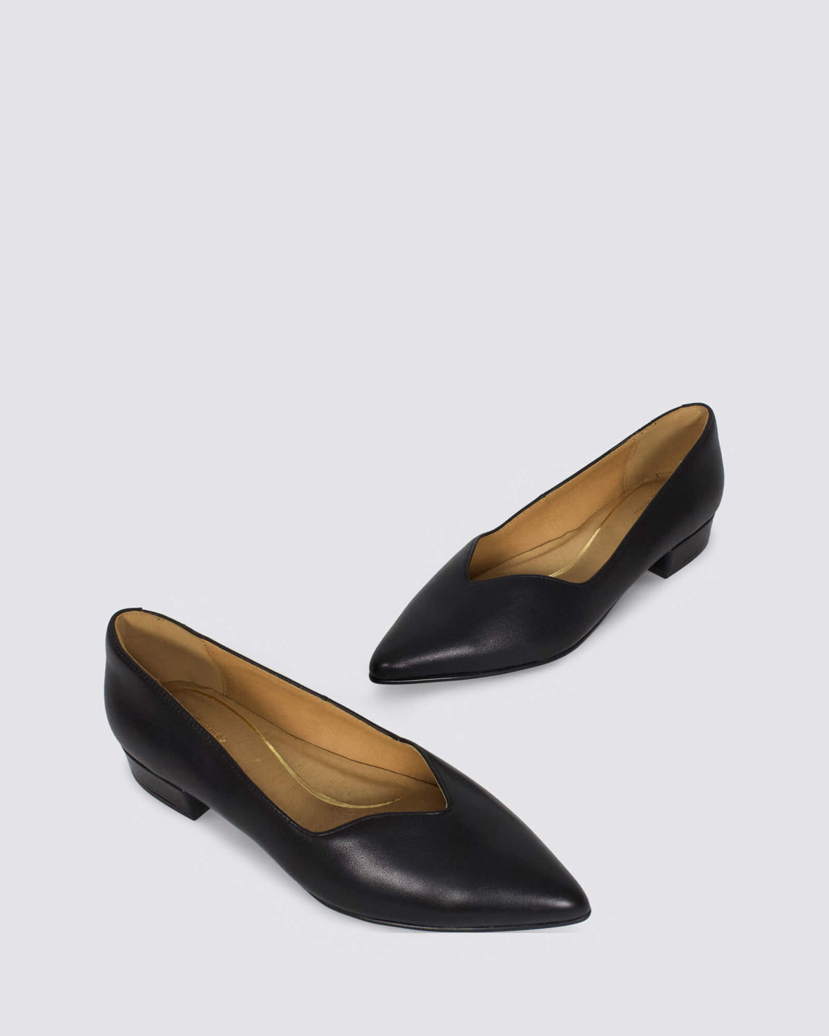 AVA FLATS BLACK LEATHER