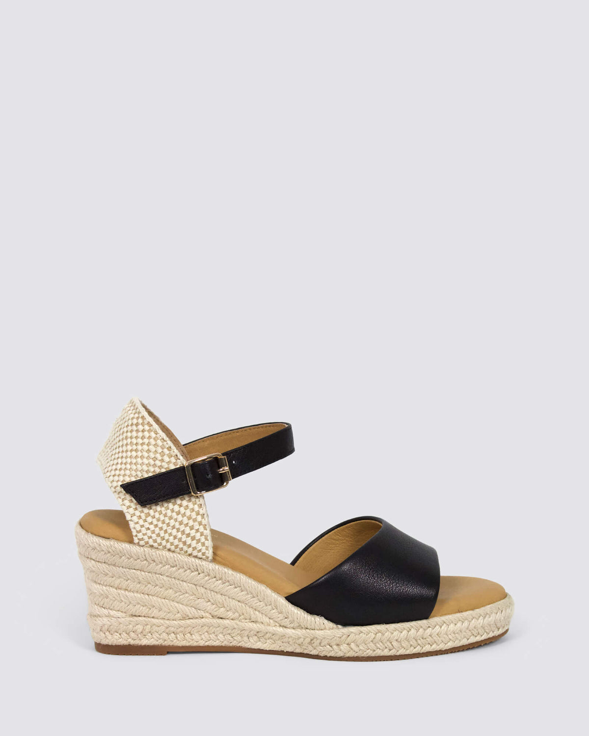 ERSA WEDGE SANDALS BLACK