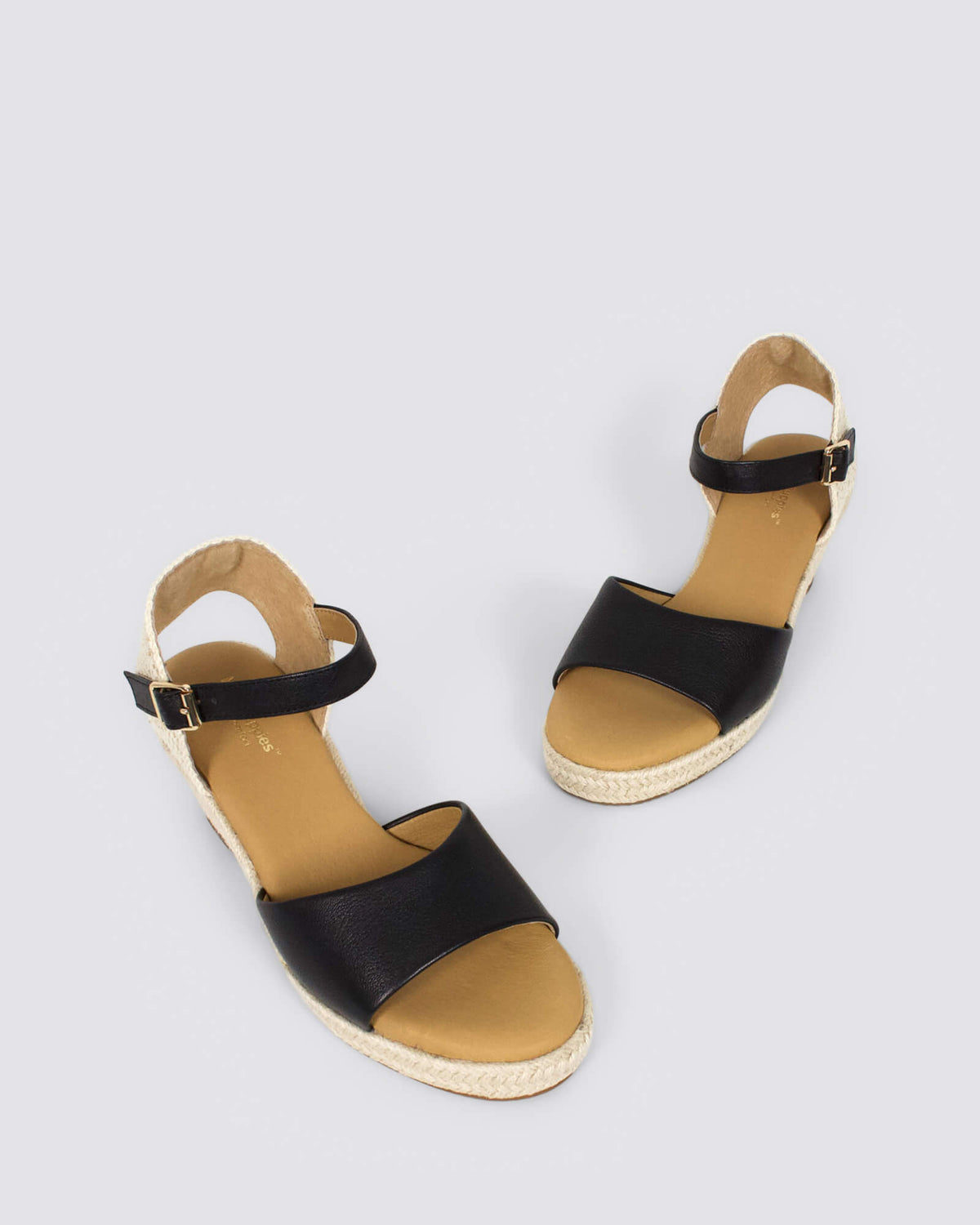 ERSA WEDGE SANDALS BLACK
