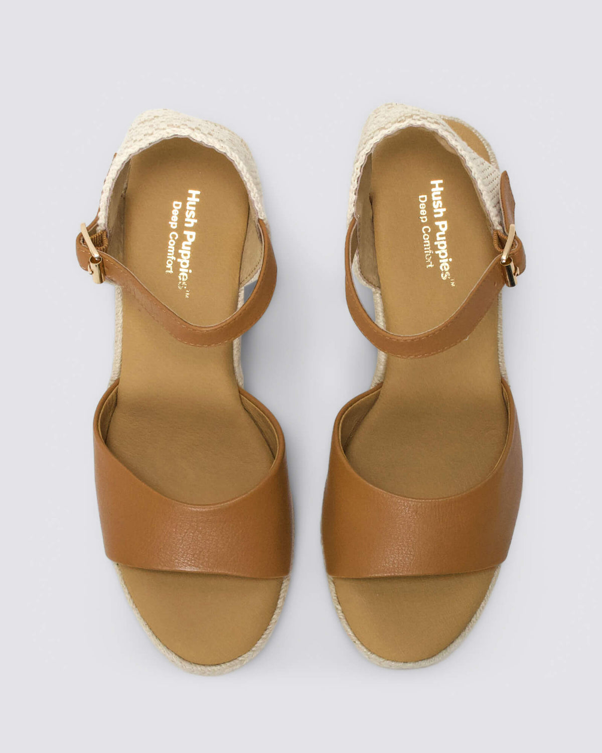 ERSA WEDGE SANDALS TAN