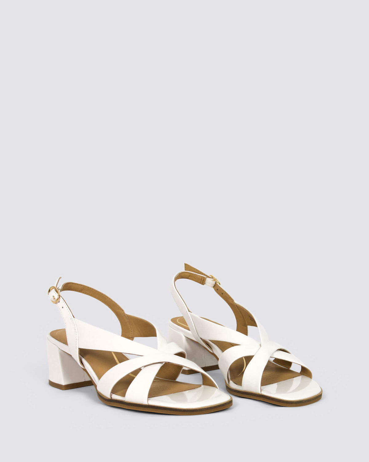 KABOO HEELS WHITE PATENT