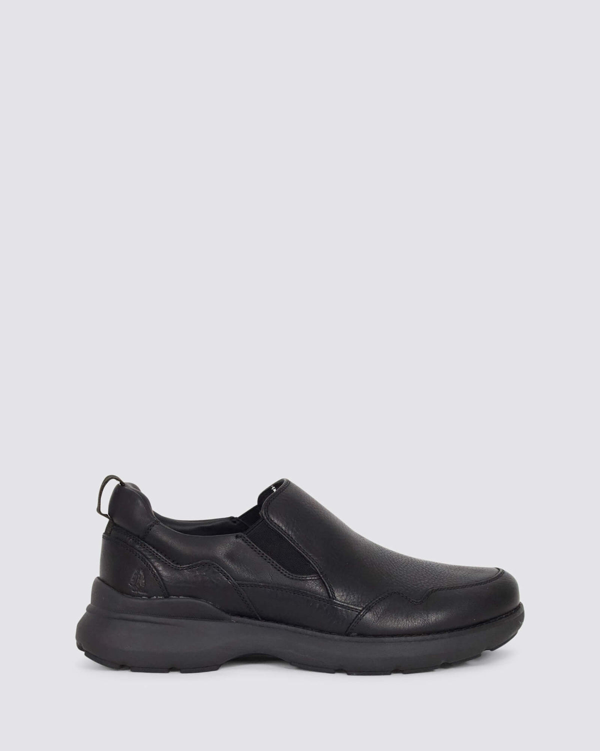 ROUTE SLIP ON SNEAKERS BLACK LEATHER