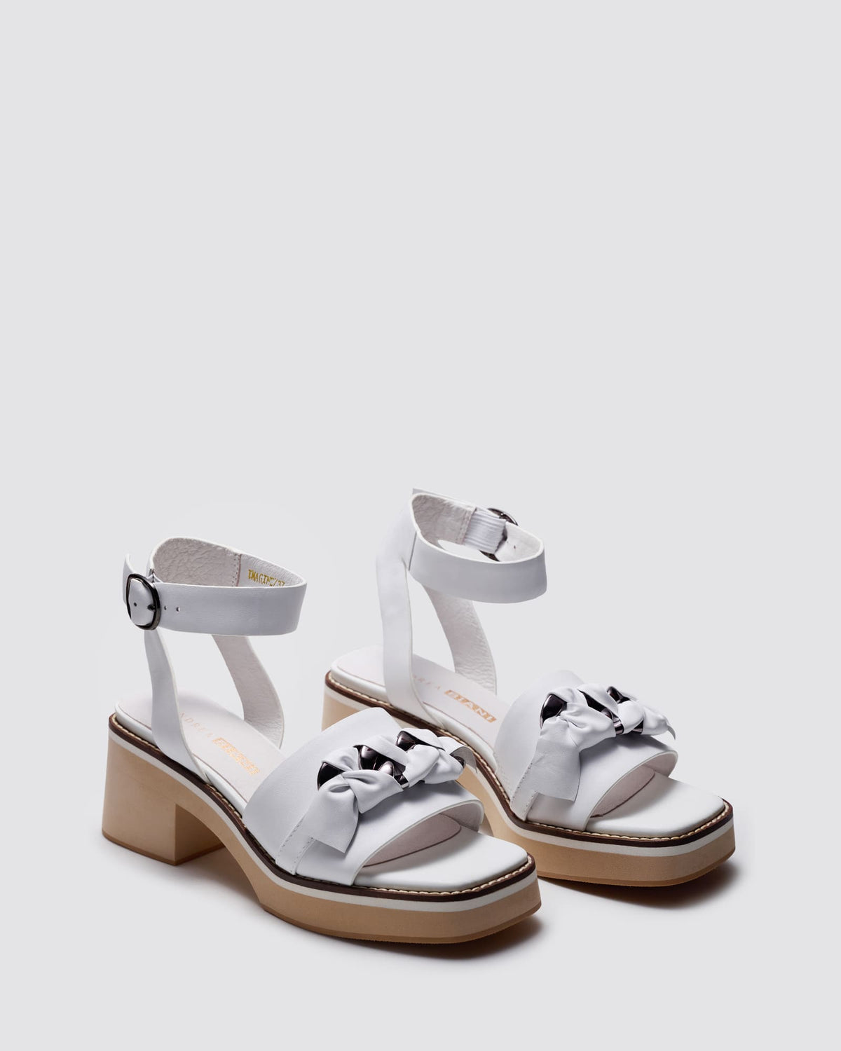 IMAGINE PLATFORM SANDALS WHITE LEATHER