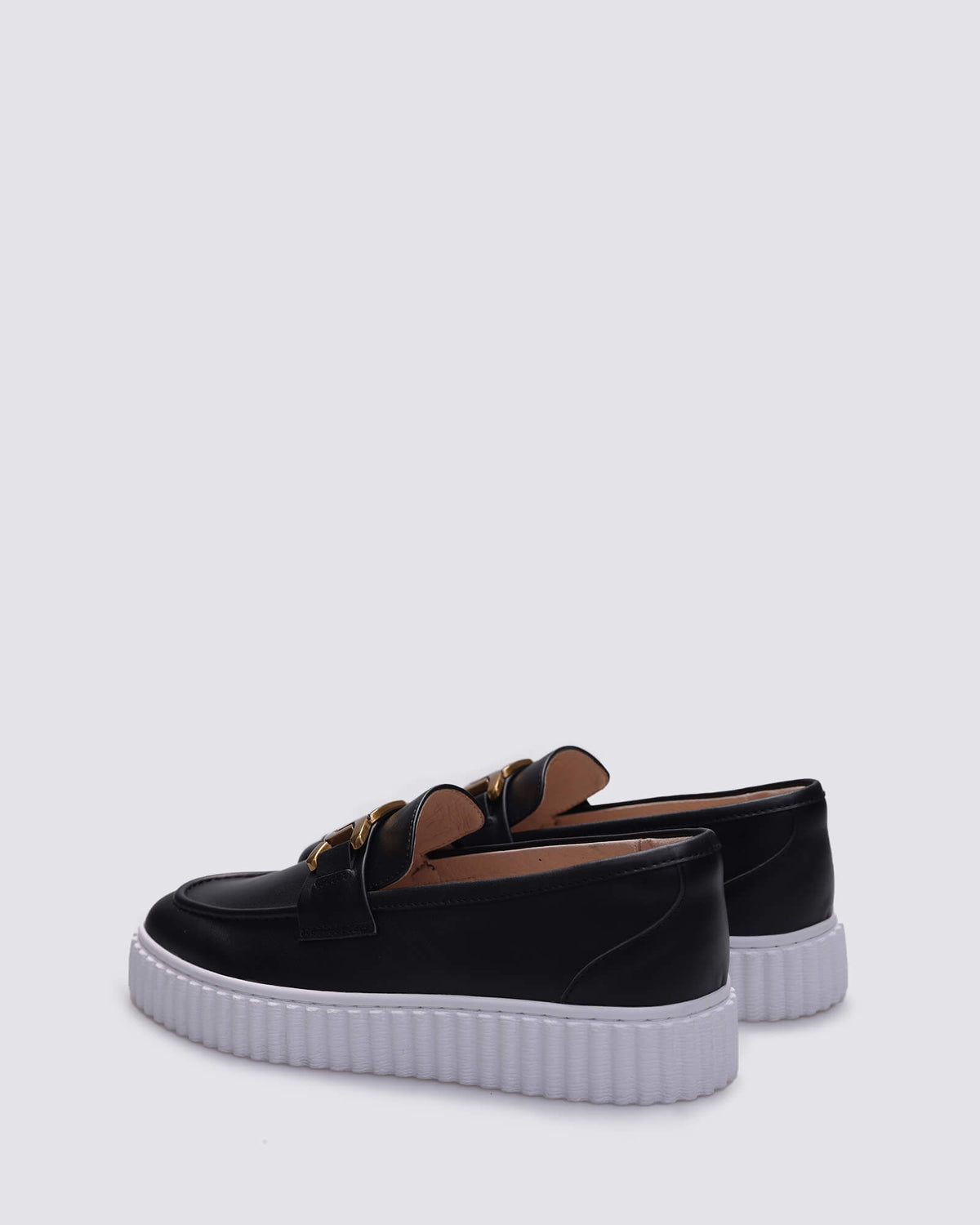 IQUE BRASS LOAFERS BLACK LEATHER