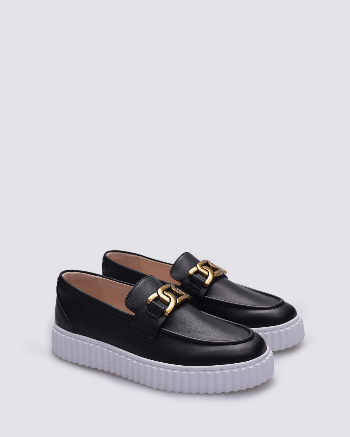 IQUE BRASS LOAFERS BLACK LEATHER