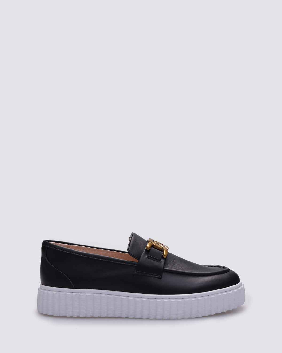 IQUE BRASS LOAFERS BLACK LEATHER