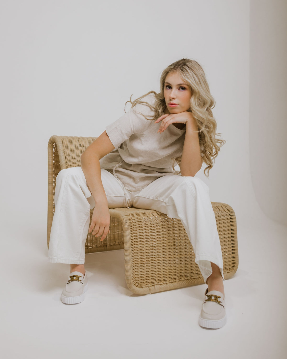 IQUE BRASS LOAFERS ALMOND LEATHER