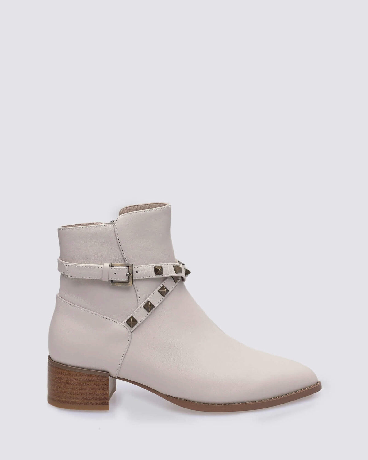 JEMIMA ANKLE BOOTS ECRU LEATHER