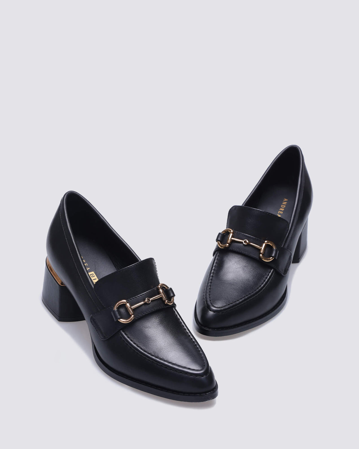 JESERE HEELED LOAFERS BLACK LEATHER