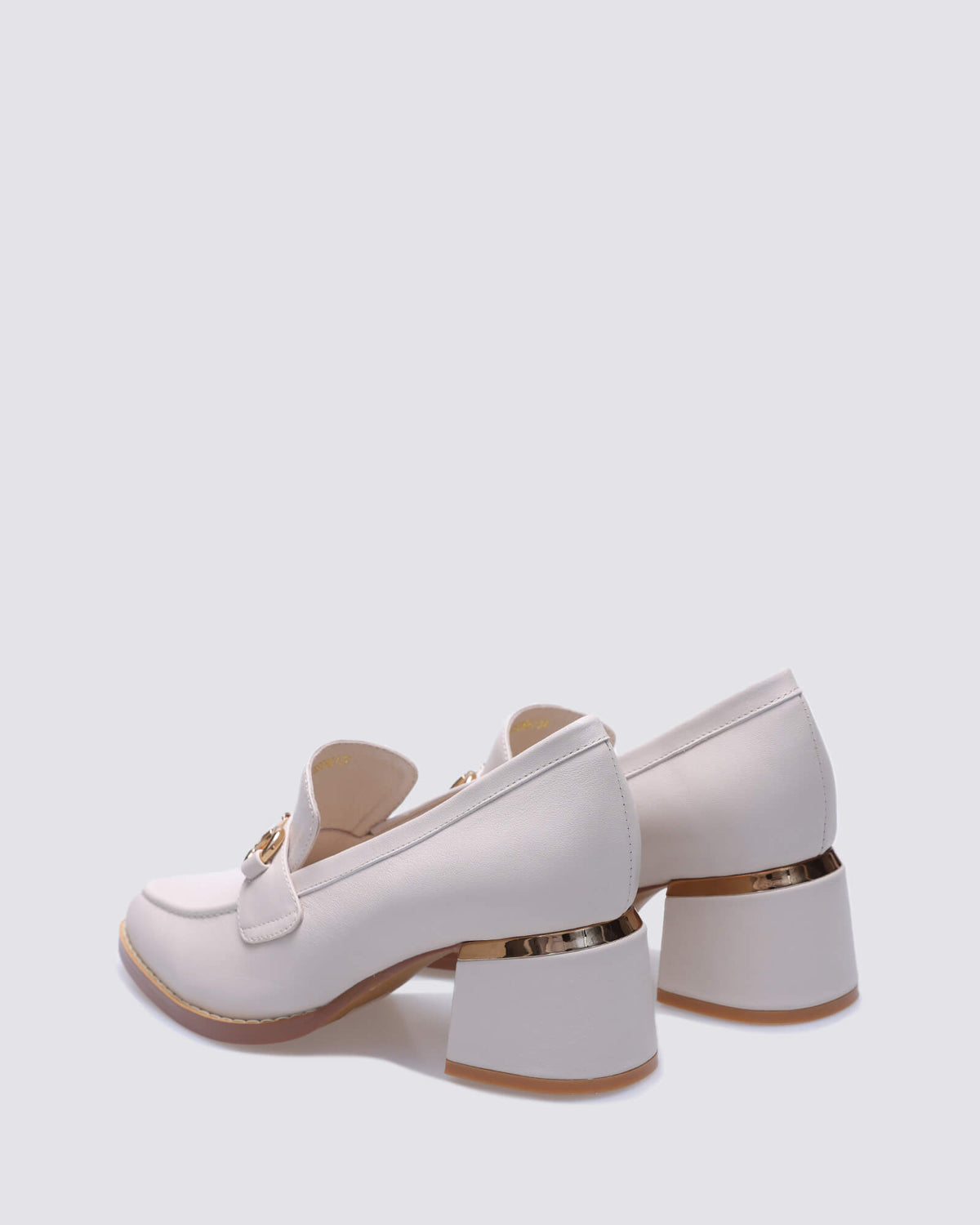 JESERE HEELED LOAFERS ECRU LEATHER