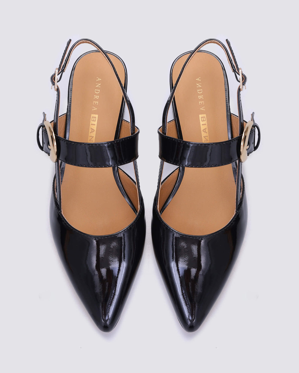 JESS SLINGBACK HEELS BLACK PATENT