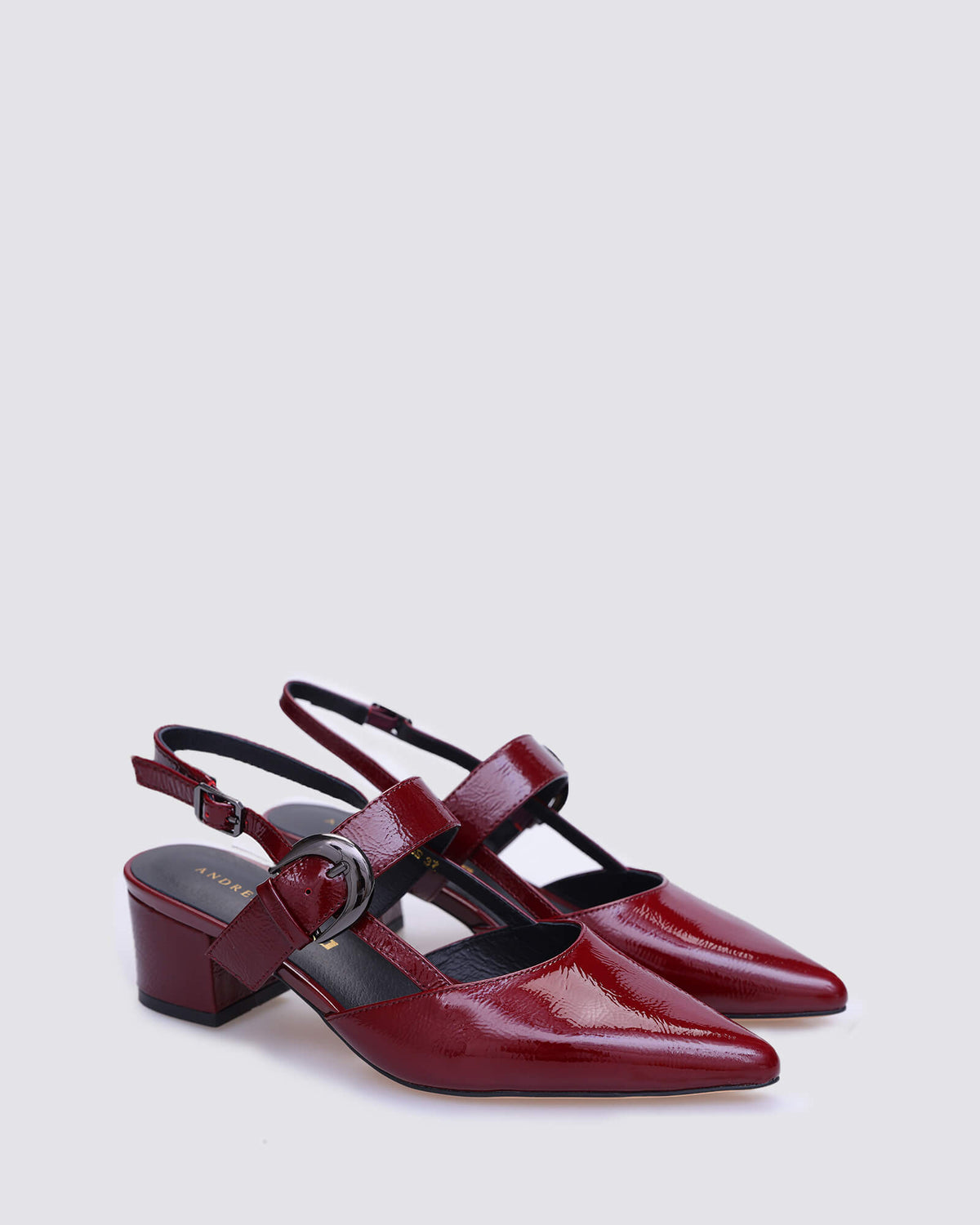 JESS SLINGBACK HEELS BORDEAUX PATENT
