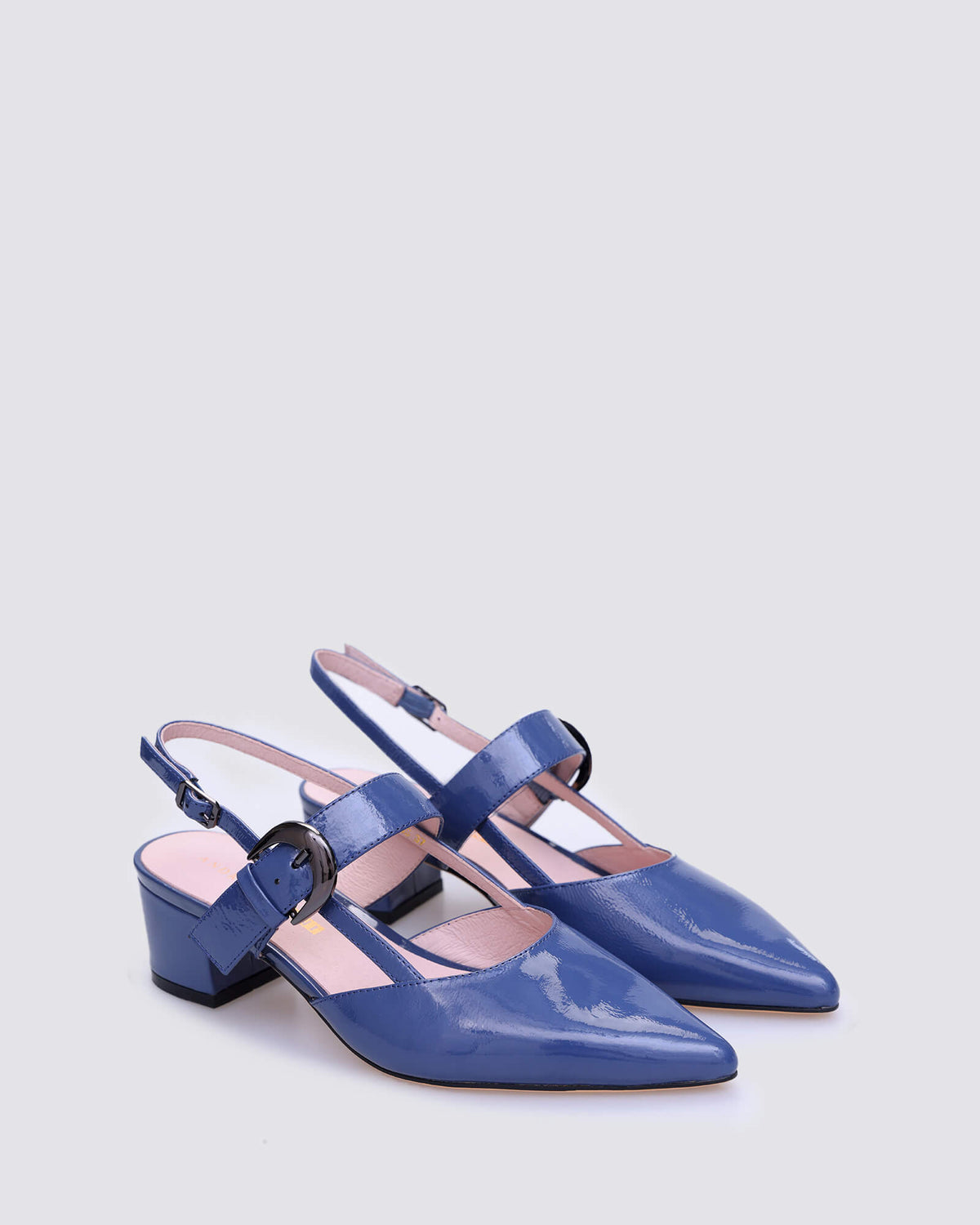 JESS SLINGBACK HEELS DENIM PATENT