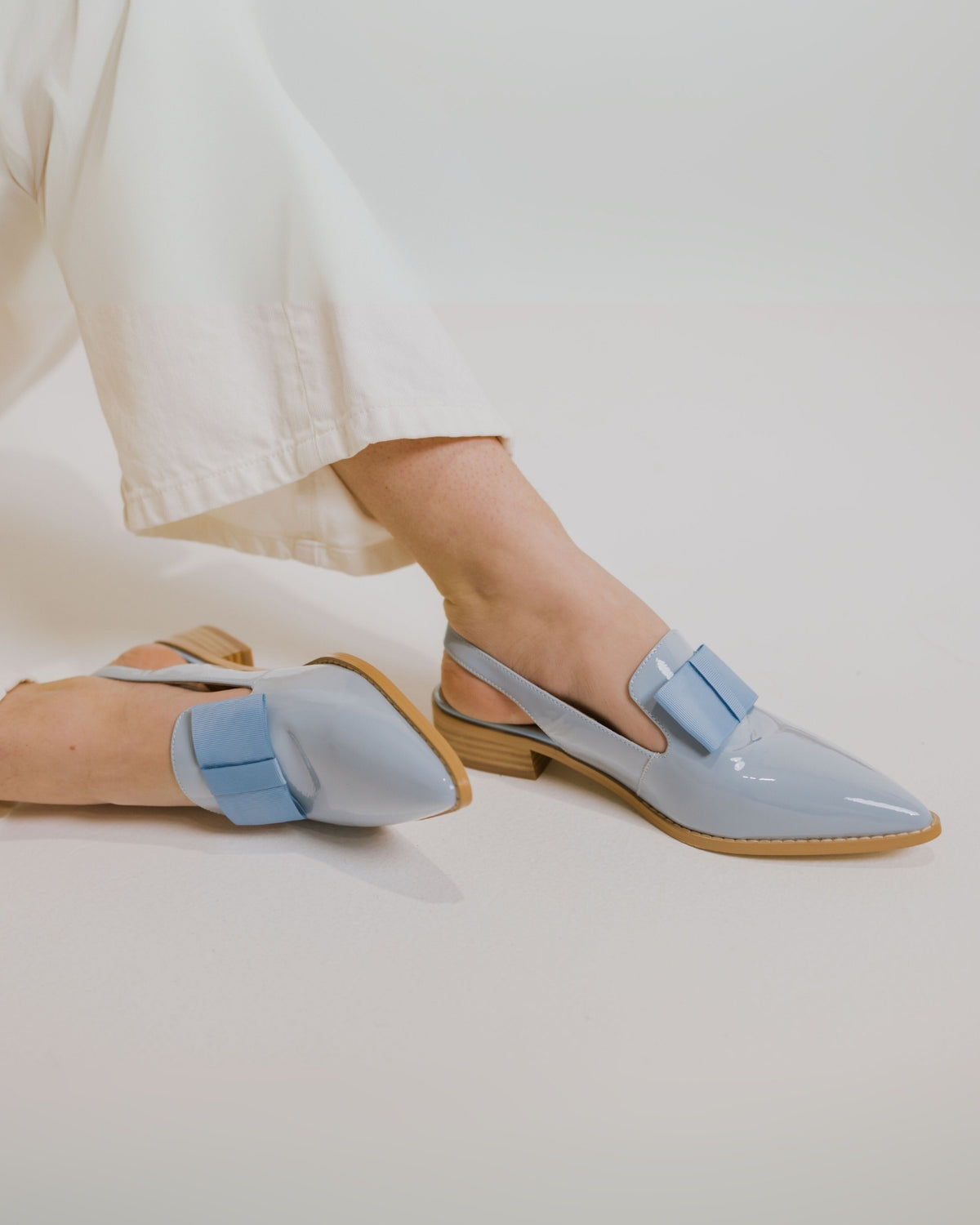 JUNIPER SLINGBACK FLATS SKY BLUE PATENT/BLUE