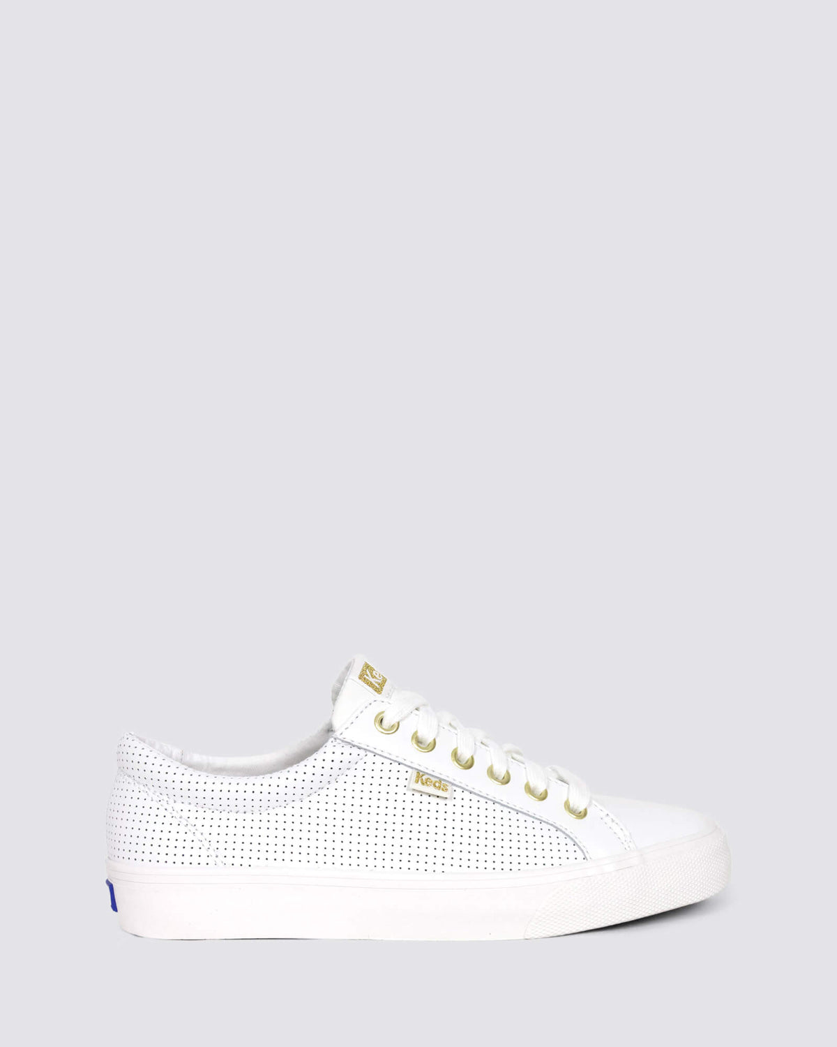 JUMP KICK SNEAKERS PERFORATED WHITE/GOLD LEATHER
