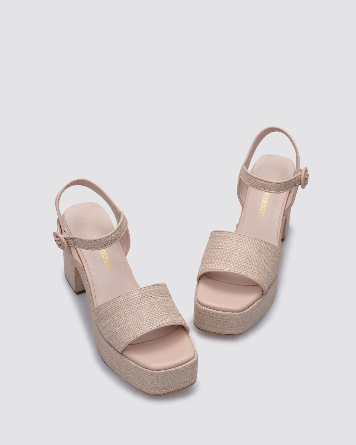 KENNEDY PLATFORM HEELS NATURAL RAFFIA