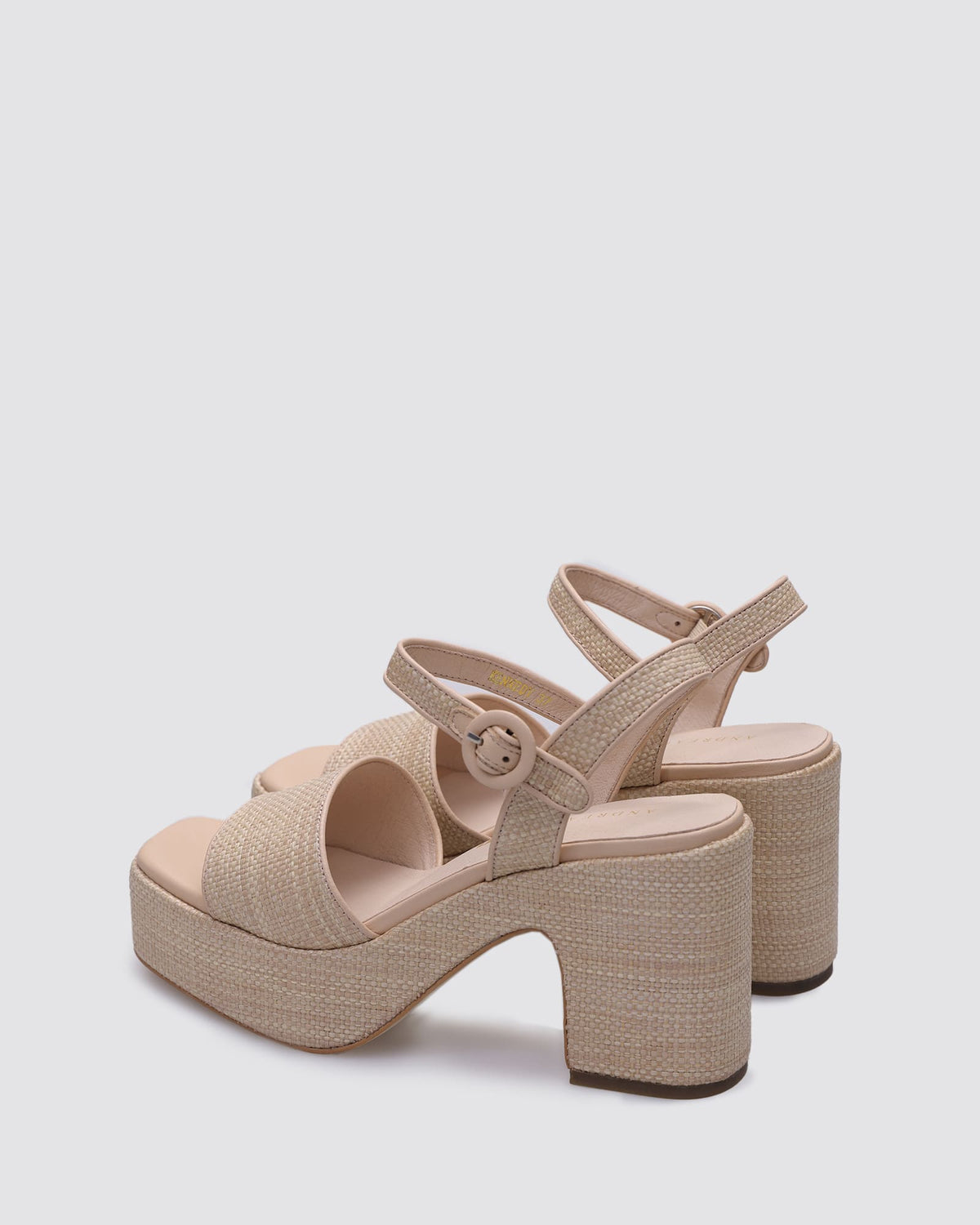 KENNEDY PLATFORM HEELS NATURAL RAFFIA