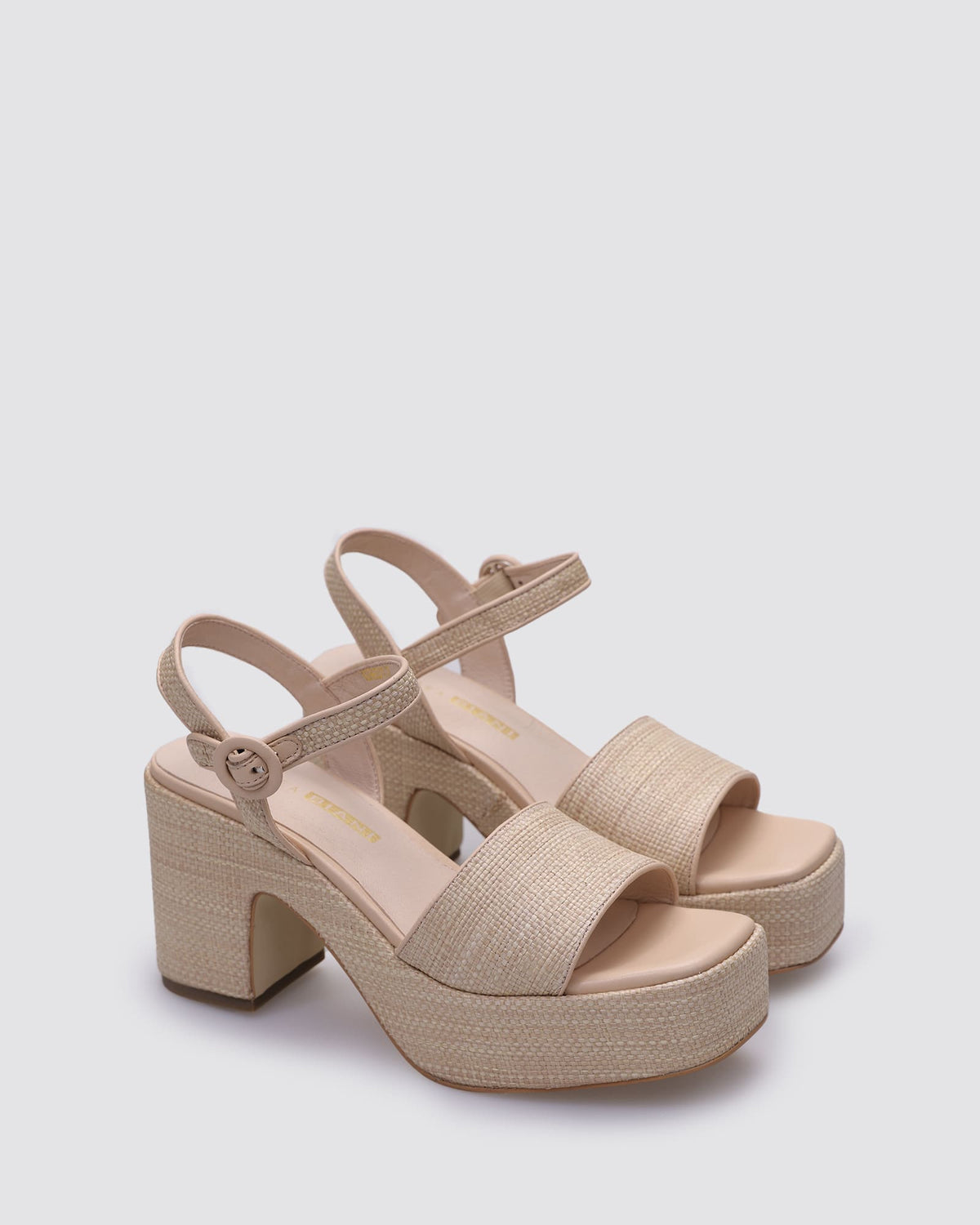 KENNEDY PLATFORM HEELS NATURAL RAFFIA