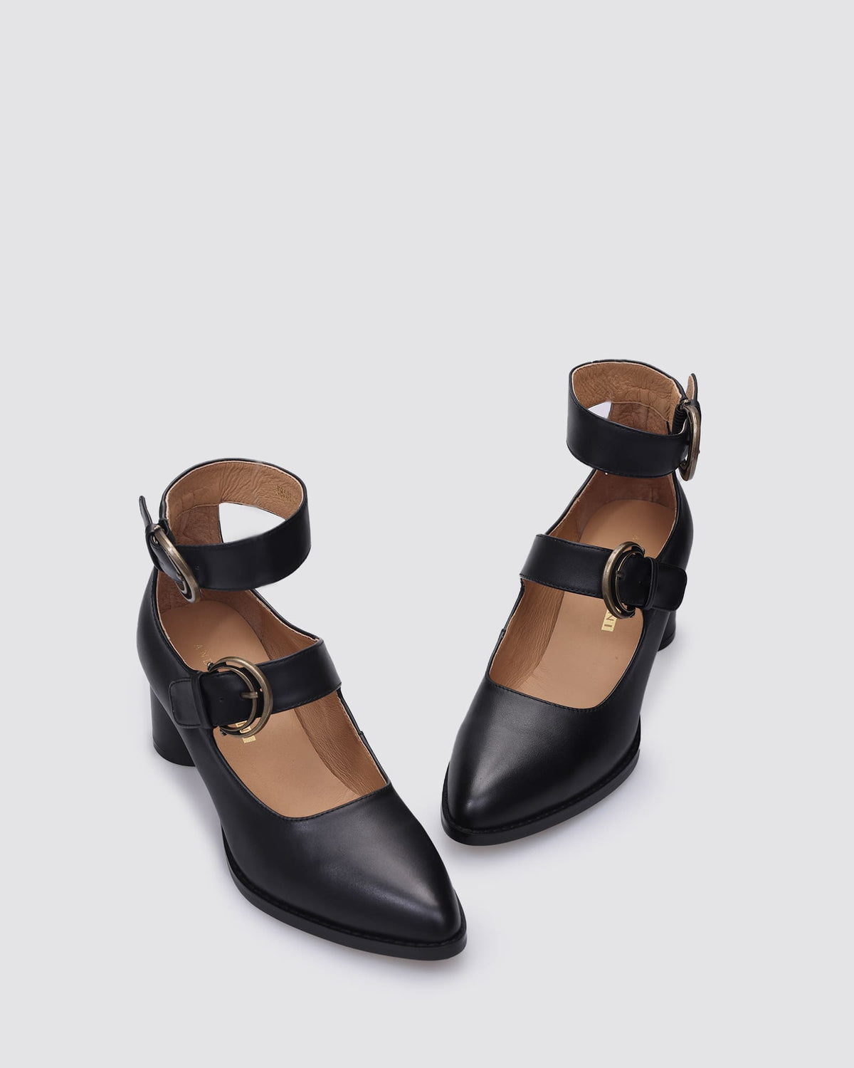 KHLOE HEELS BLACK LEATHER