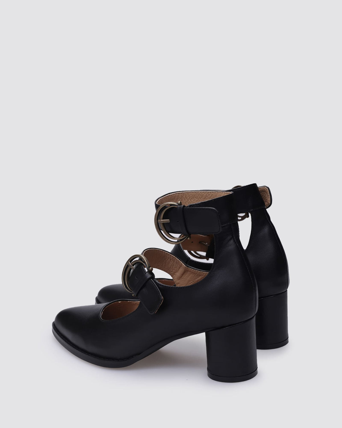 KHLOE HEELS BLACK LEATHER