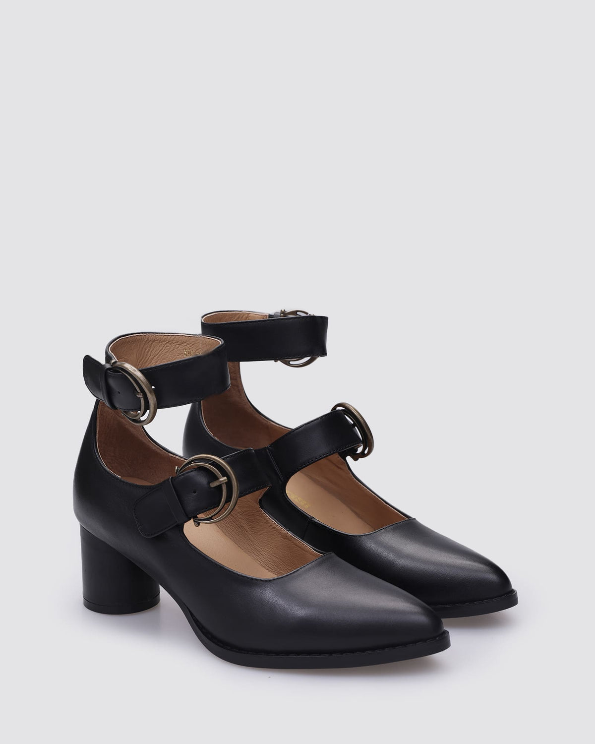 KHLOE HEELS BLACK LEATHER