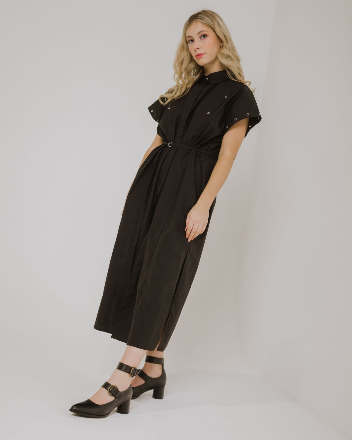 KHLOE HEELS BLACK LEATHER