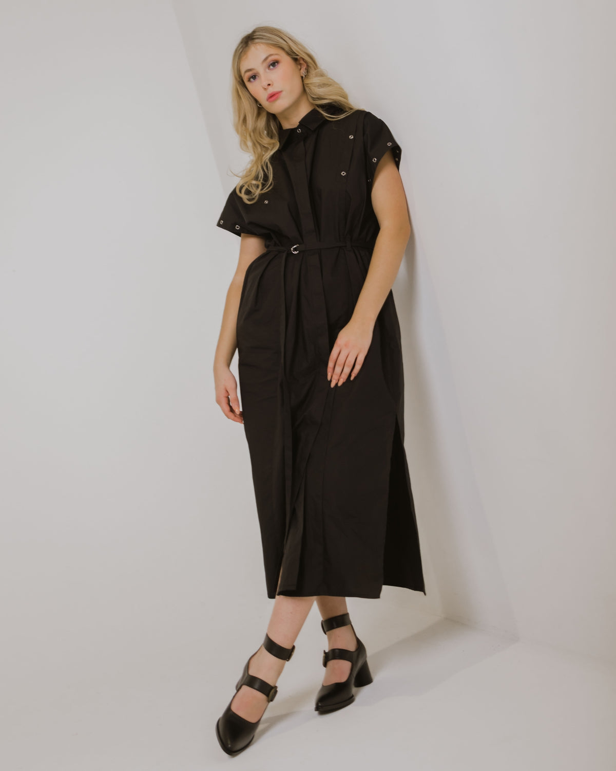 KHLOE HEELS BLACK LEATHER