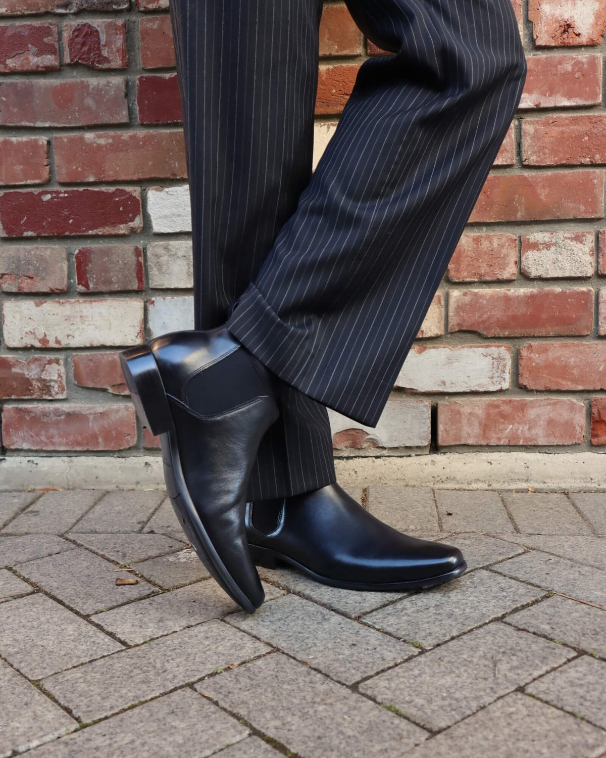 KICK DRESS BOOTS BLACK LEATHER