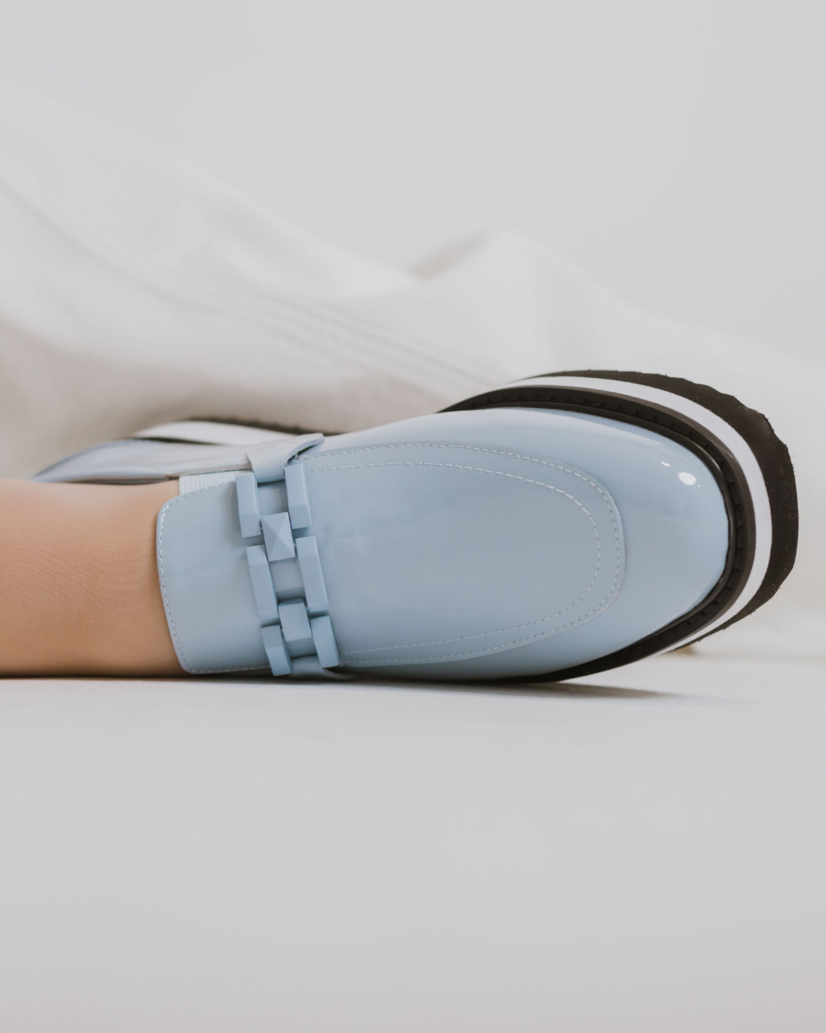 KIMBER PLATFORM LOAFERS SKY PATENT