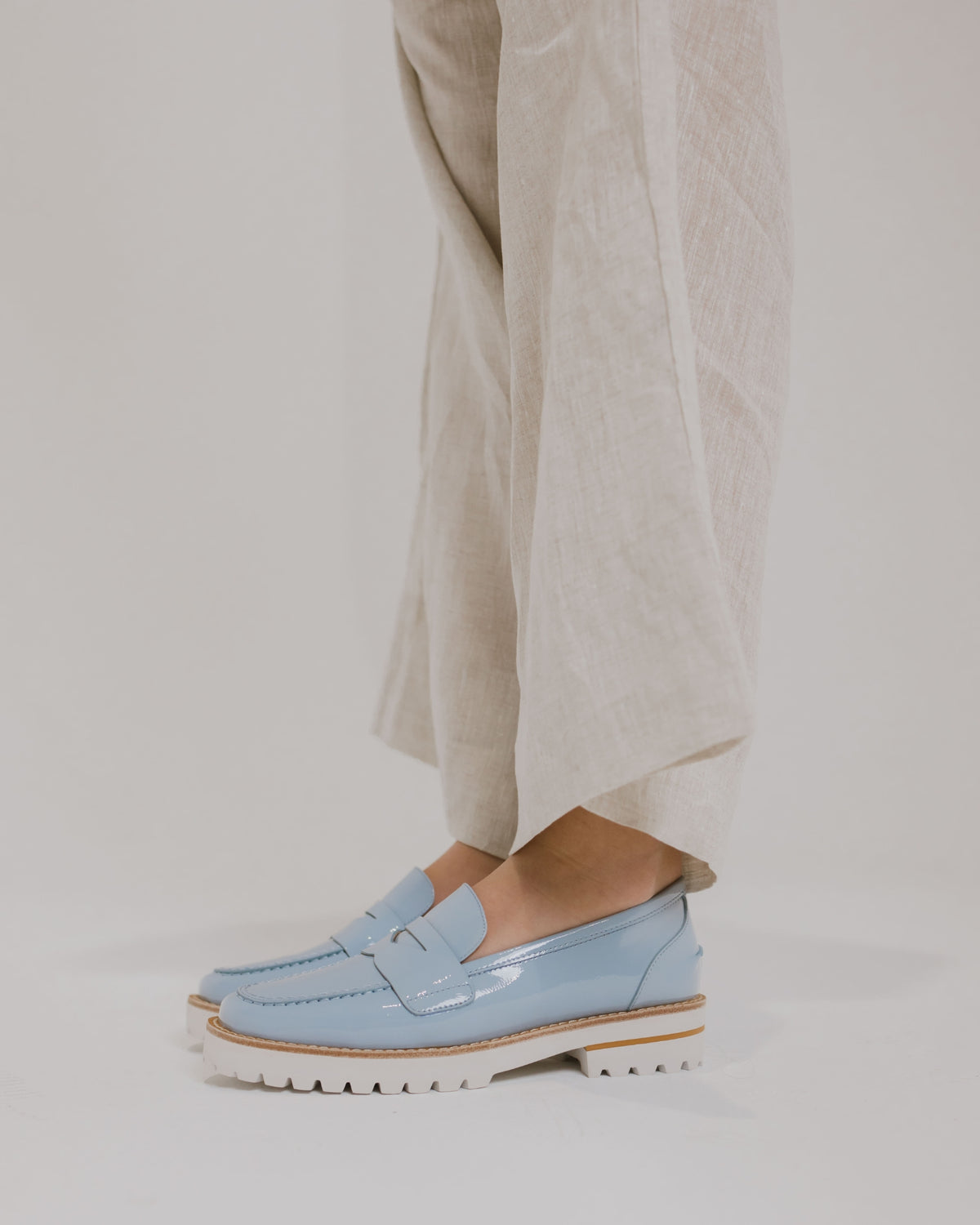 KINDA LOAFERS SKY BLUE PATENT